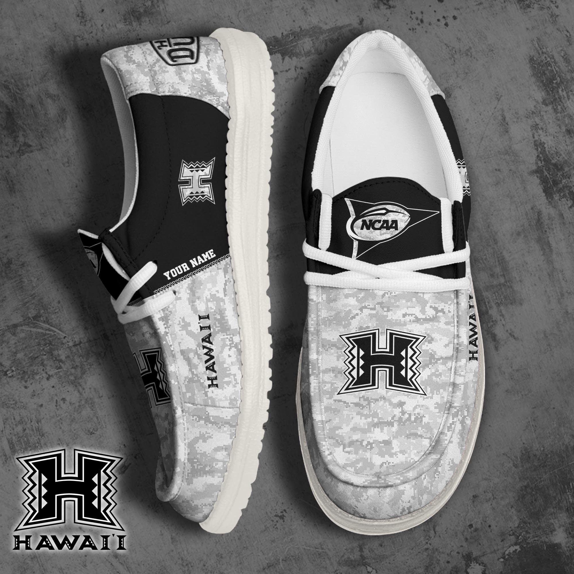 JWFancy Hawaii Rainbow Warriors Hey Dude Shoes Wally Men's Lace Up Loafers Comfortable For Men And Women