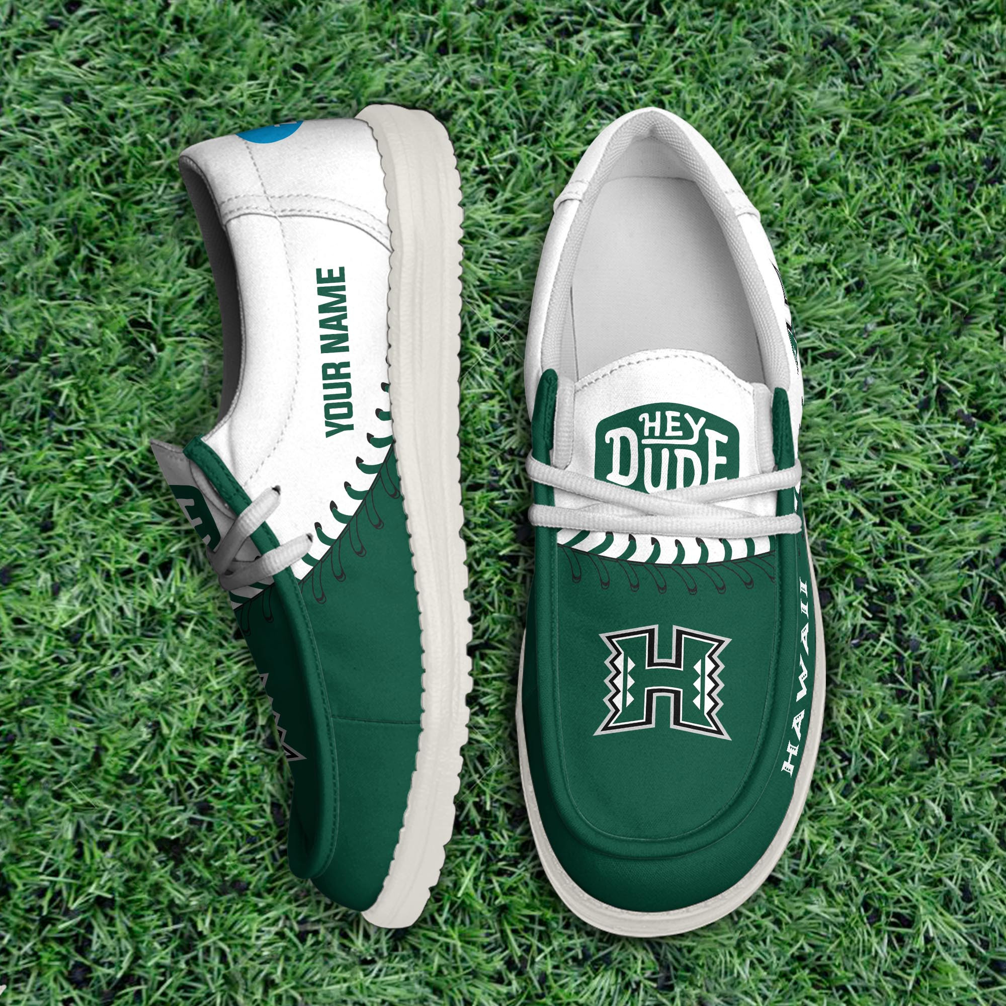 JWFancy Hawaii Rainbow Warriors Hey Dude Shoes Wally Men's Lace Up Loafers Comfortable For Men And Women
