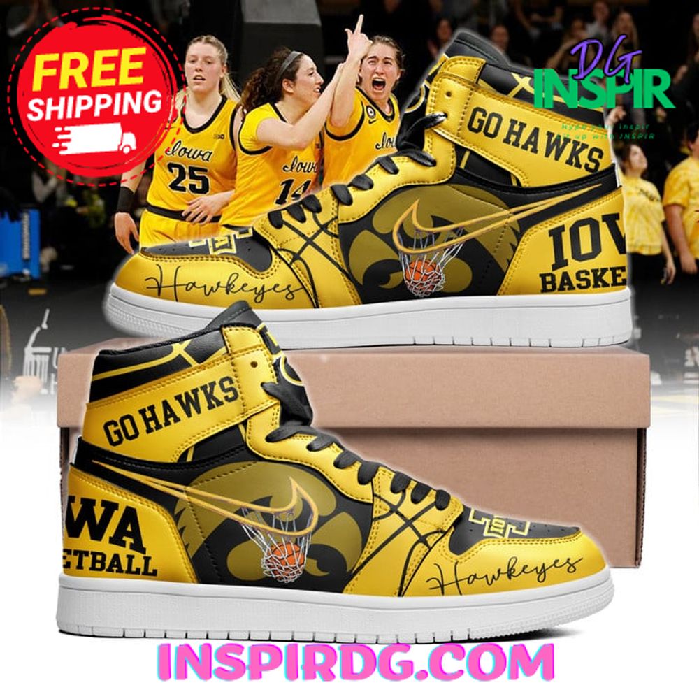 JWFancy Hawks IOWA AJ1 High Sneakers Shoes For Men And Women