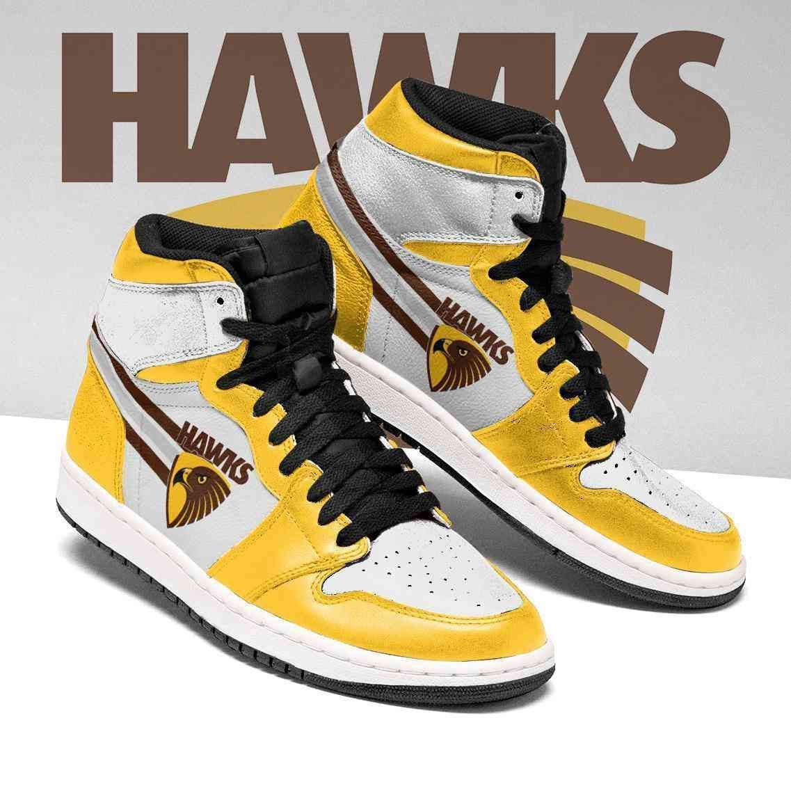 JWFancy Hawthorn Hawks AFL AJ1 High Sneakers Shoes For Men And Women