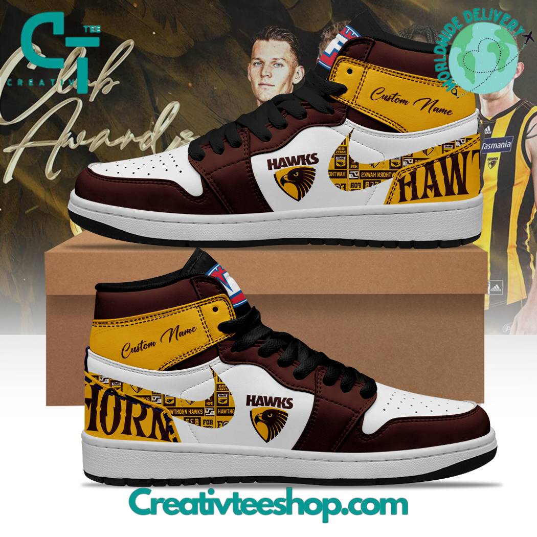 JWFancy Hawthorn Hawks AJ1 High Sneakers Shoes For Men And Women
