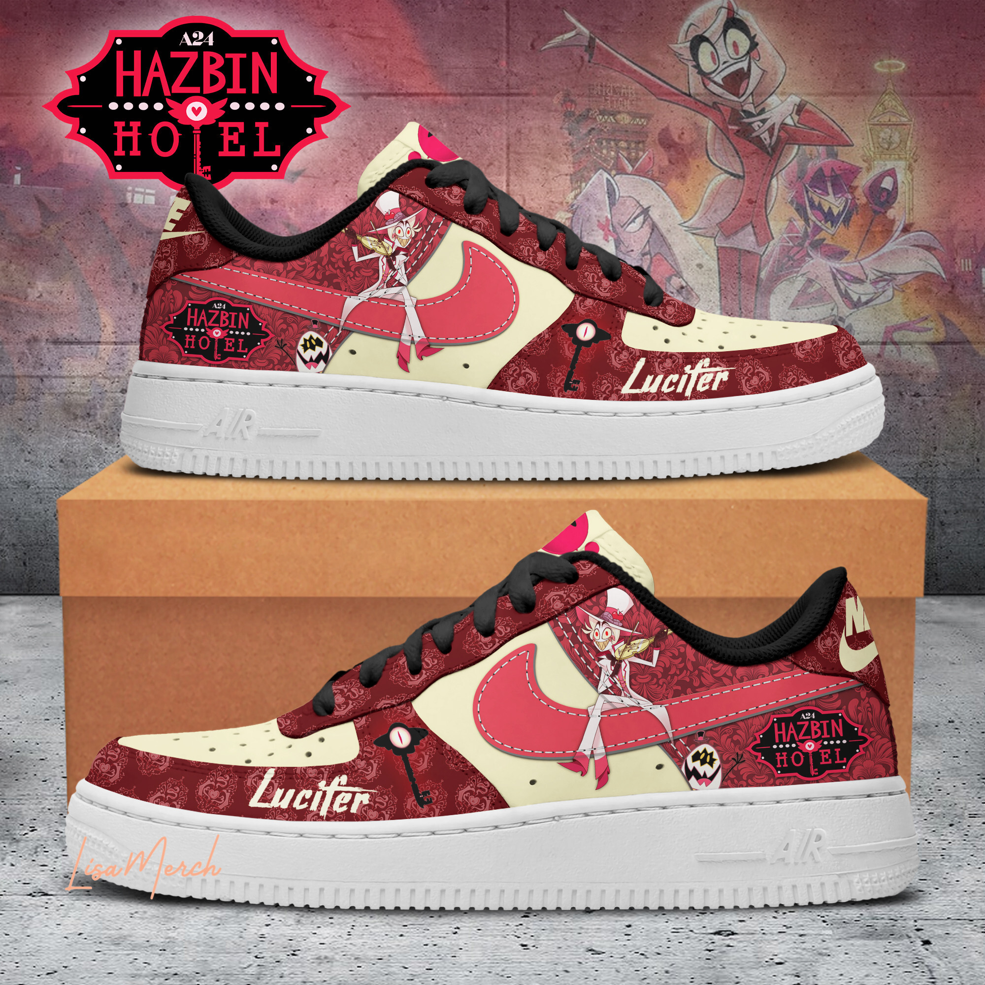JWFancy Hazbin Hotel Air Low-Top Sneakers Shoes For Men And Women