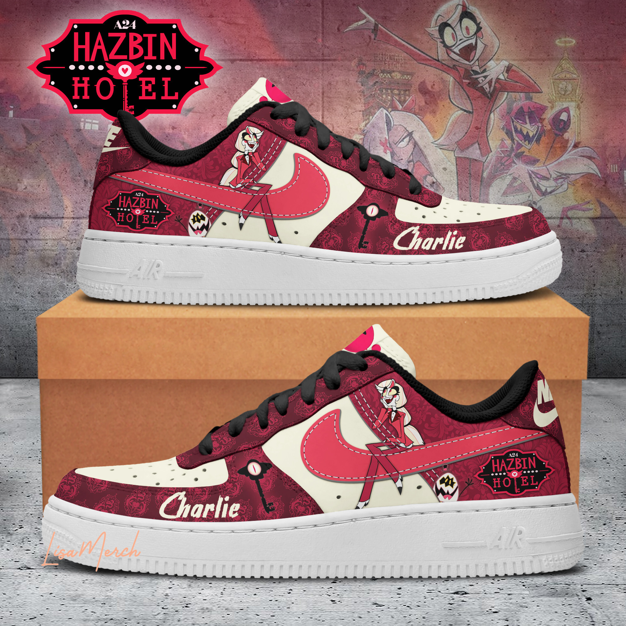 JWFancy Hazbin Hotel Air Low-Top Sneakers Shoes For Men And Women