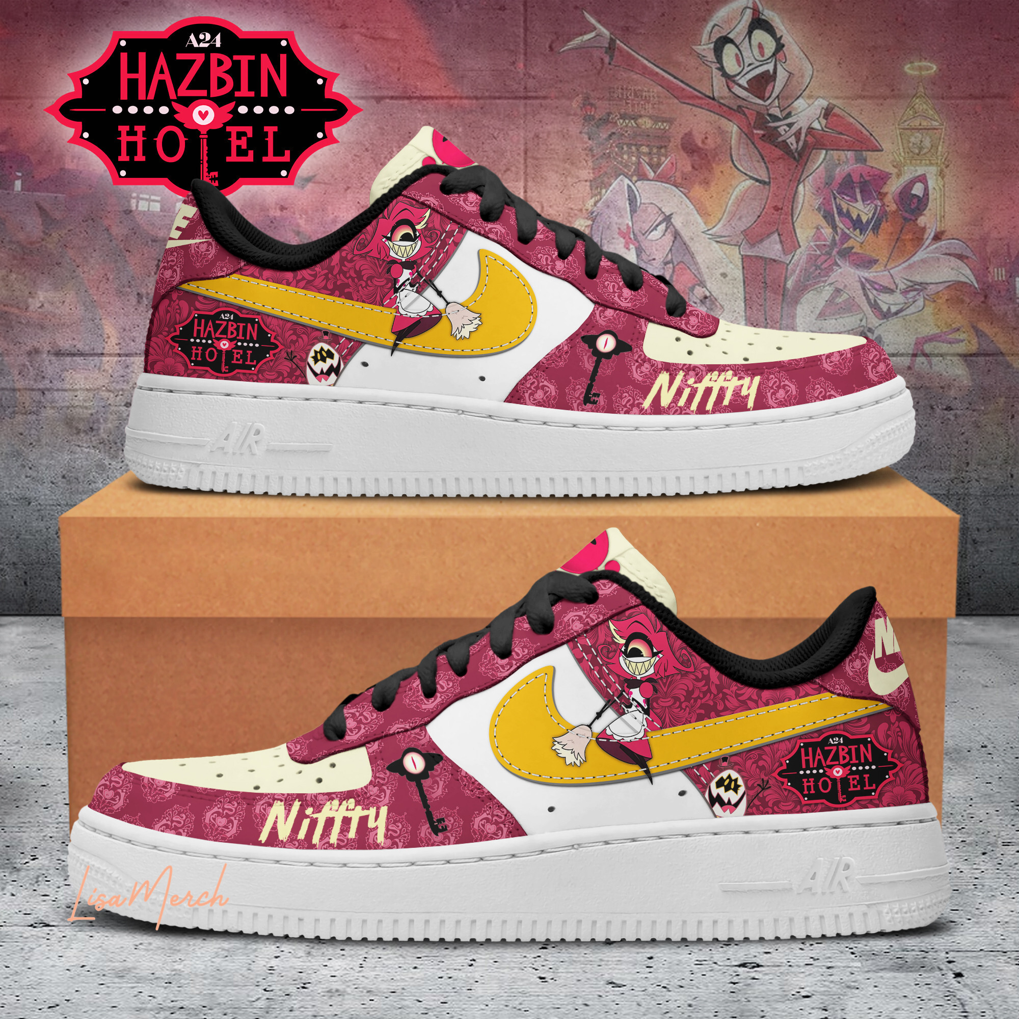 JWFancy Hazbin Hotel Air Low-Top Sneakers Shoes For Men And Women