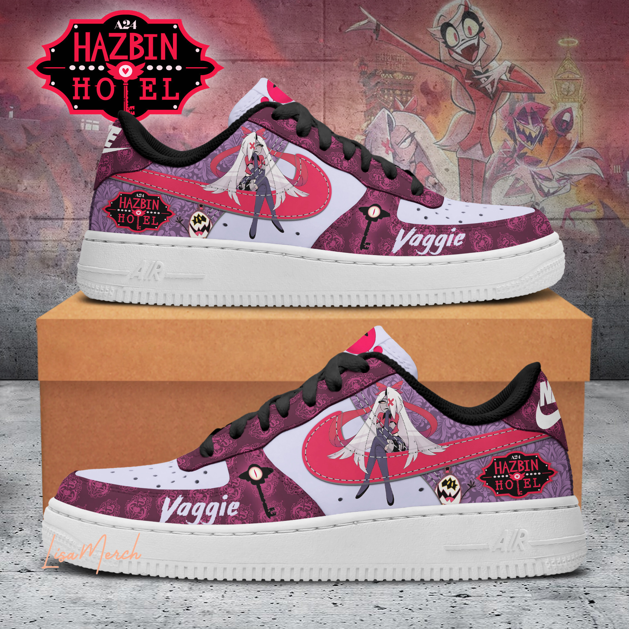 JWFancy Hazbin Hotel Air Low-Top Sneakers Shoes For Men And Women