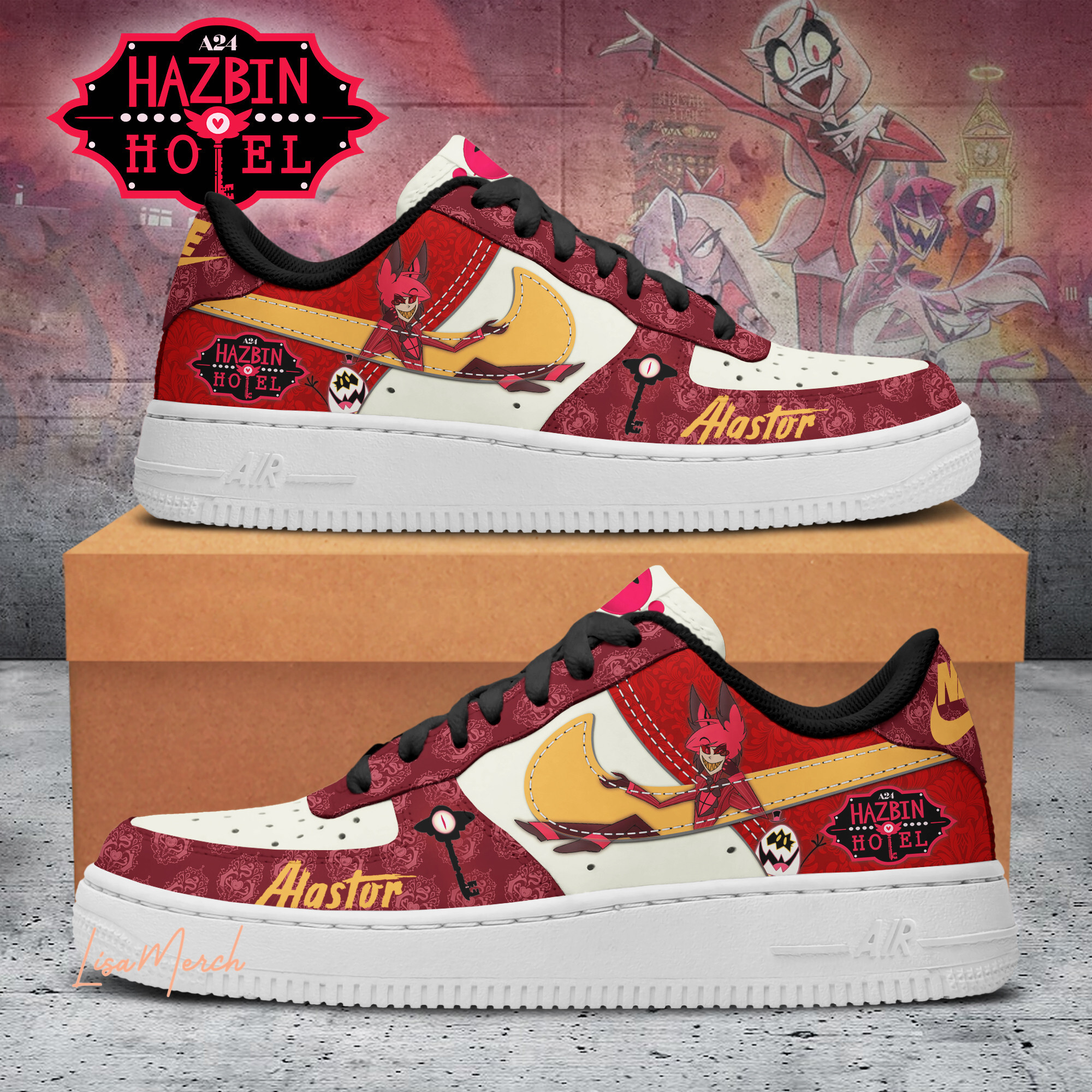 JWFancy Hazbin Hotel Air Low-Top Sneakers Shoes For Men And Women