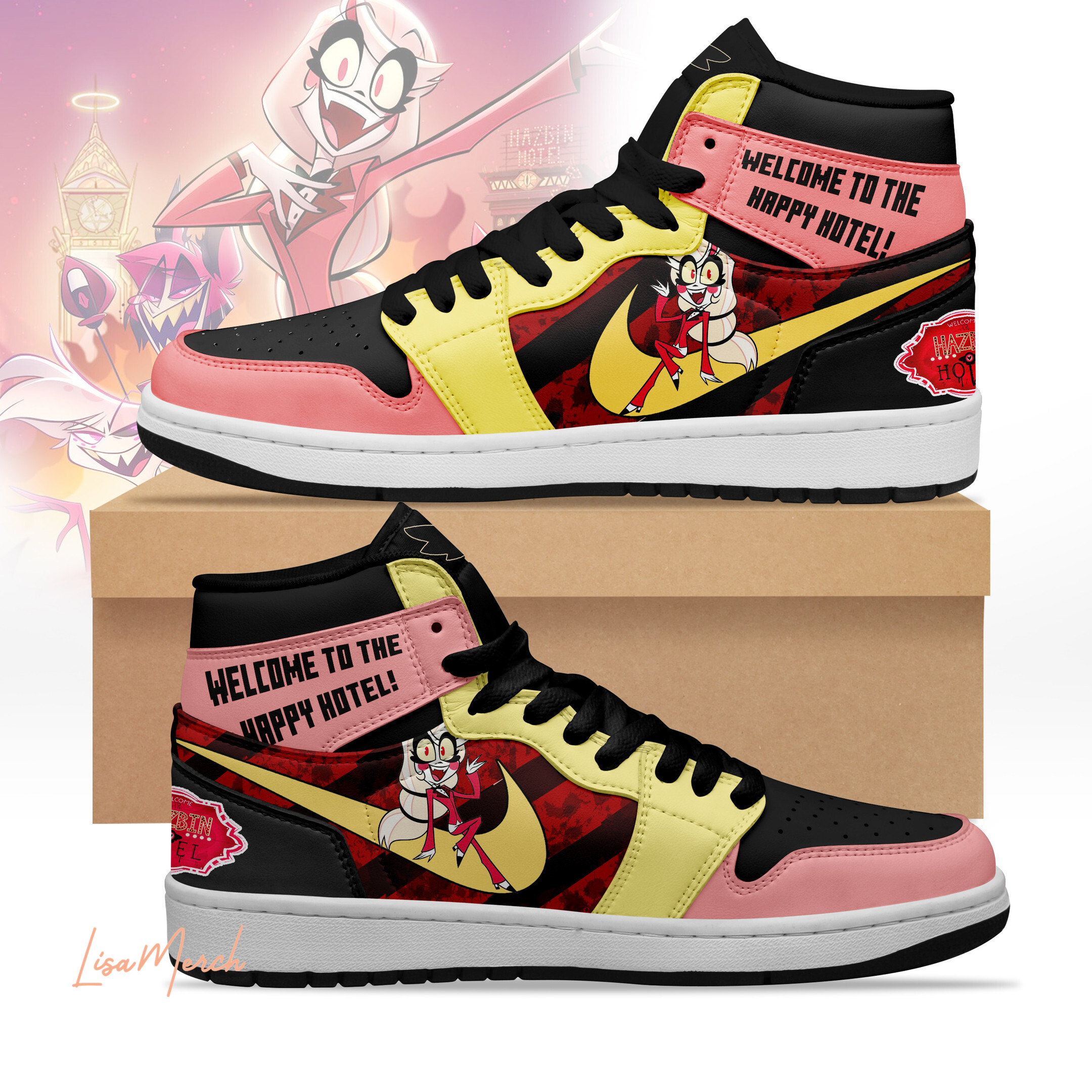 JWFancy Hazbin Hotel AJ1 High Sneakers Shoes For Men And Women