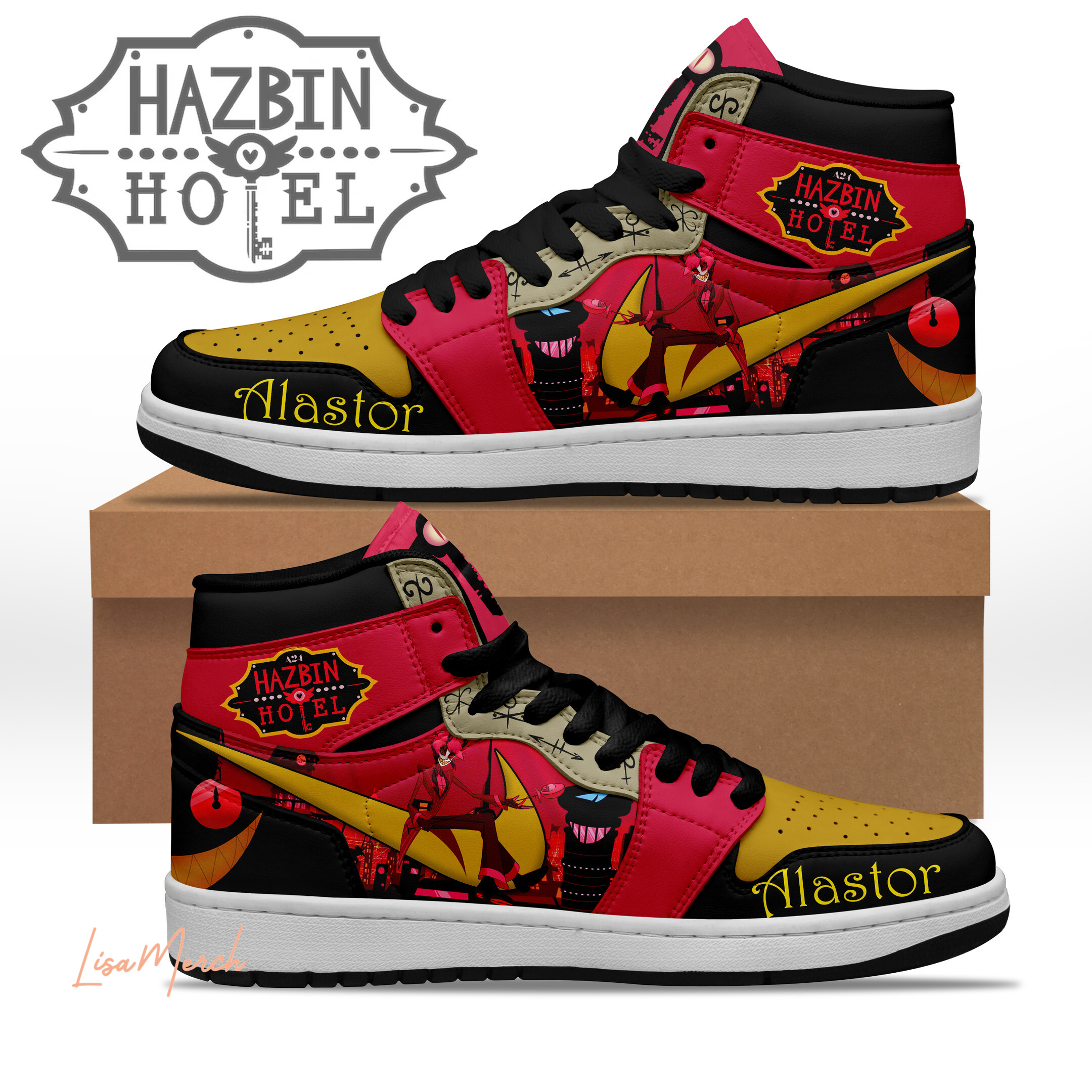 JWFancy Hazbin Hotel AJ1 High Sneakers Shoes For Men And Women