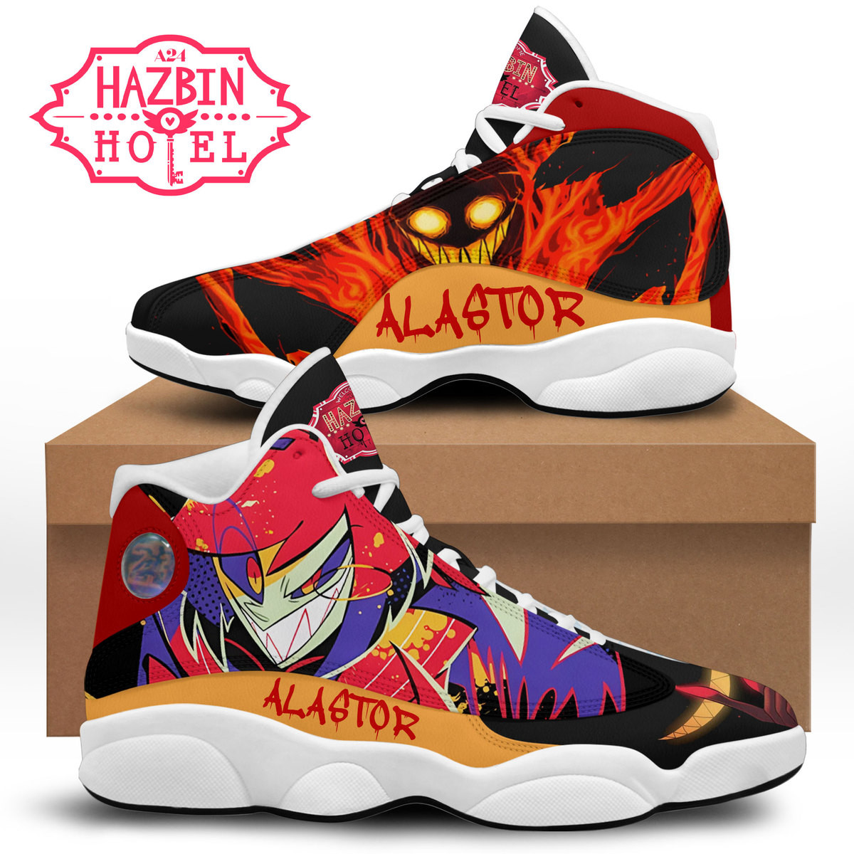 JWFancy Hazbin Hotel AJ13 Sneakers Shoes For Men And Women