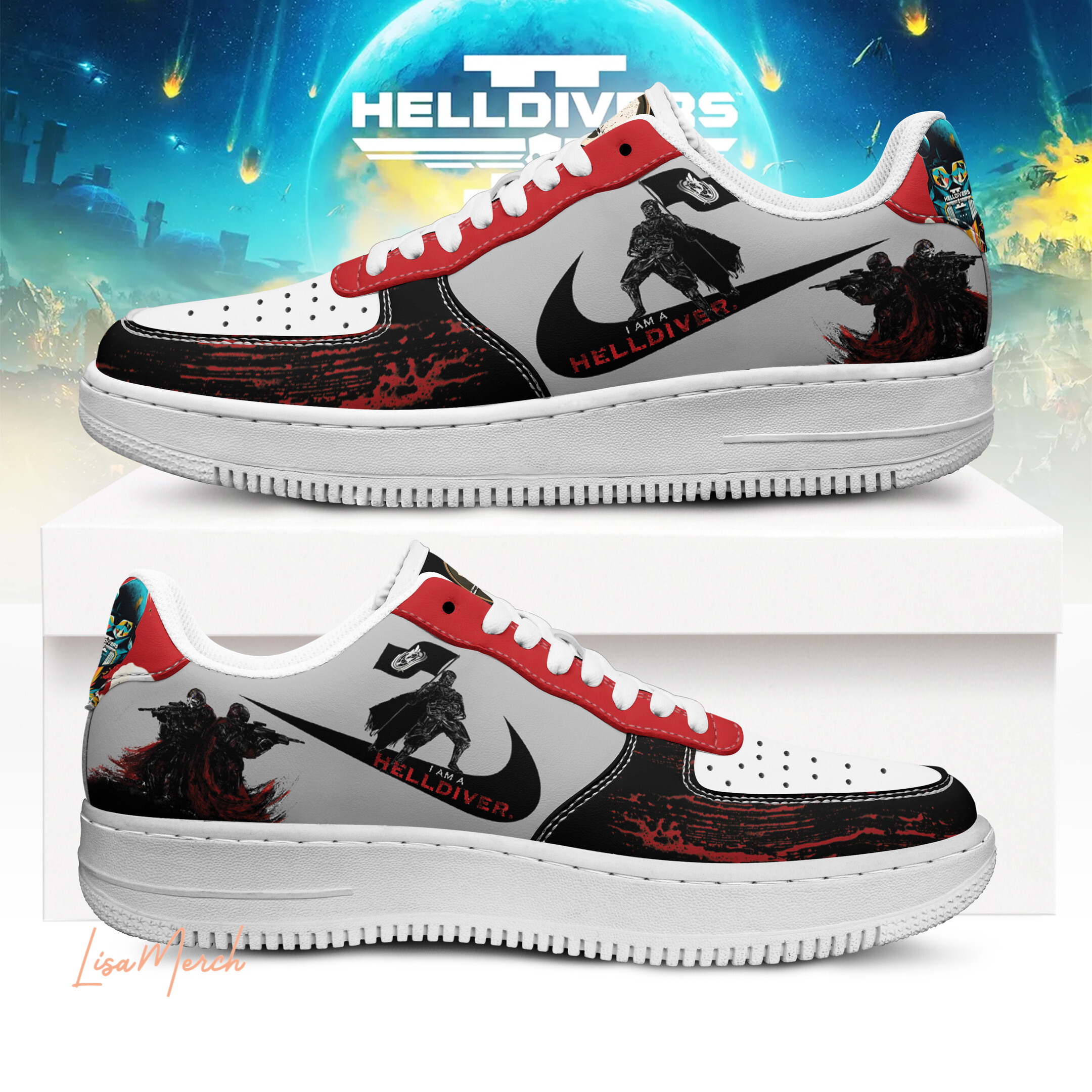 JWFancy Helldivers Air Low-Top Sneakers Shoes For Men And Women