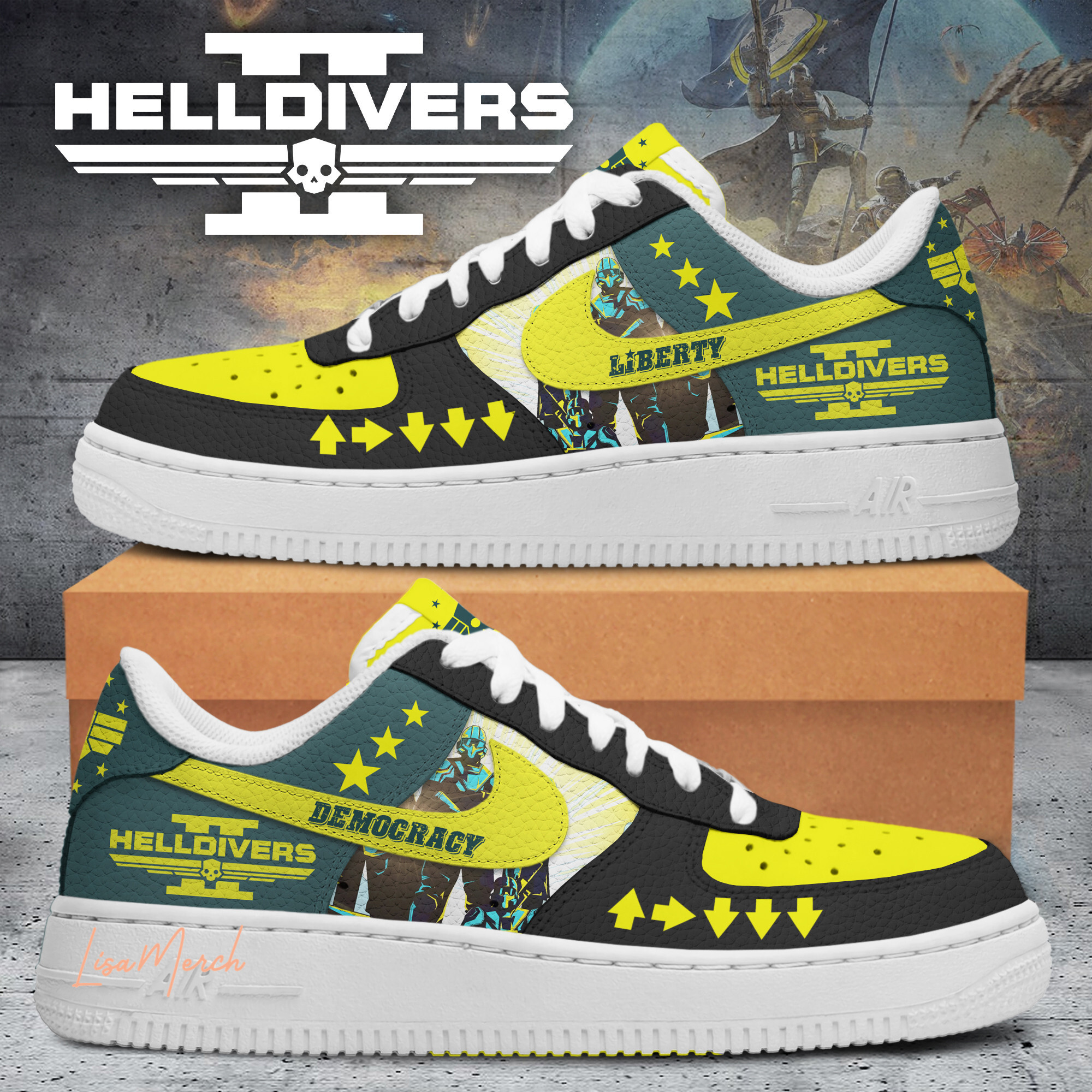 JWFancy Helldivers Air Low-Top Sneakers Shoes For Men And Women