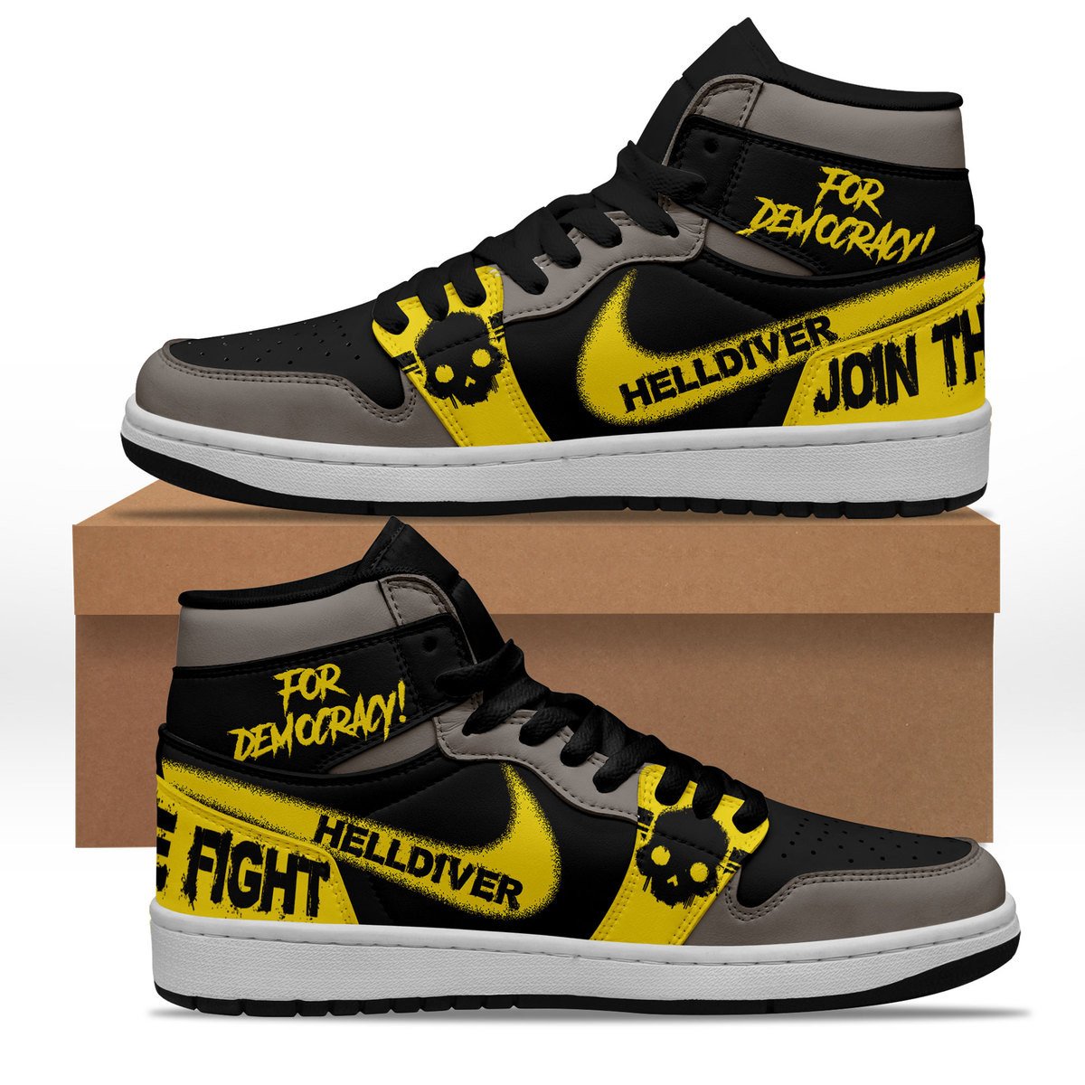JWFancy Helldivers AJ1 High Sneakers Shoes For Men And Women