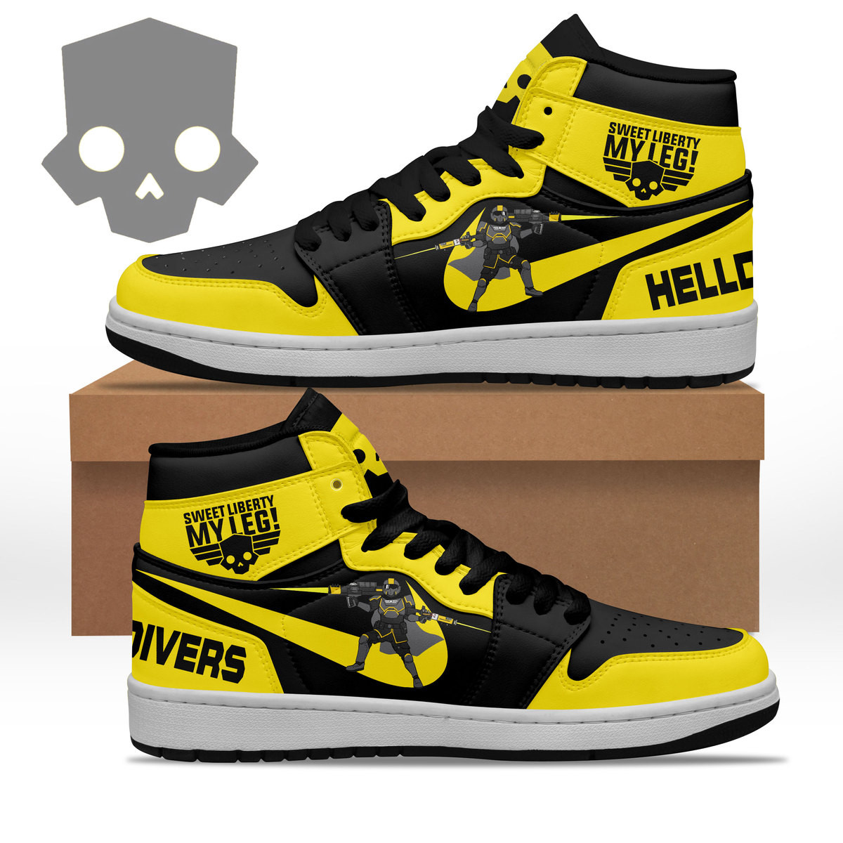 JWFancy Helldivers AJ1 High Sneakers Shoes For Men And Women