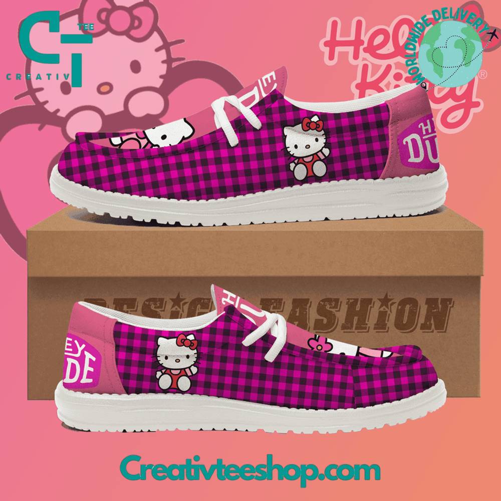 JWFancy Hello Kitty Hey Dude Shoes Wally Men's Lace Up Loafers Comfortable For Men And Women