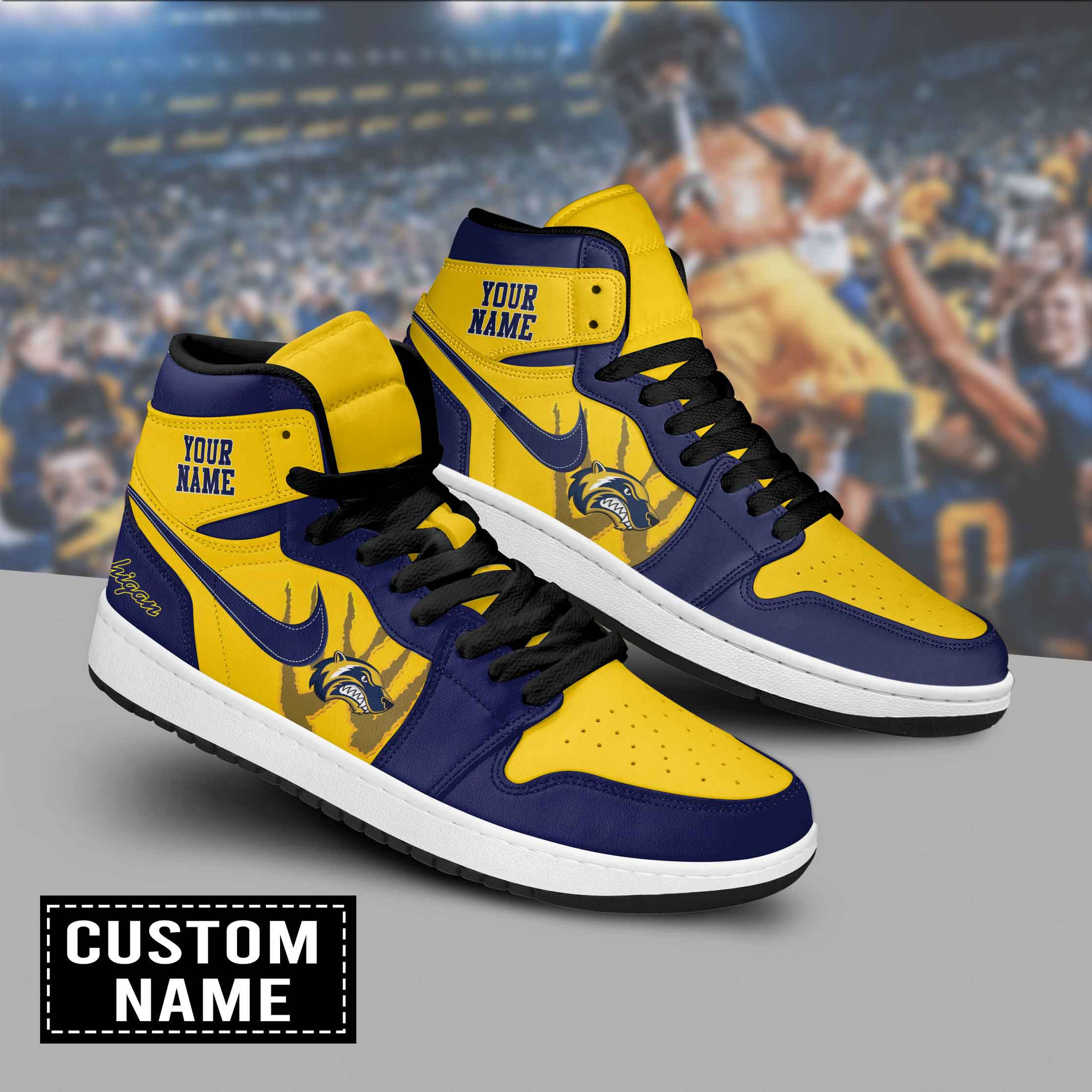 JWFancy Helsinki Wolverines AJ1 High Sneakers Shoes For Men And Women