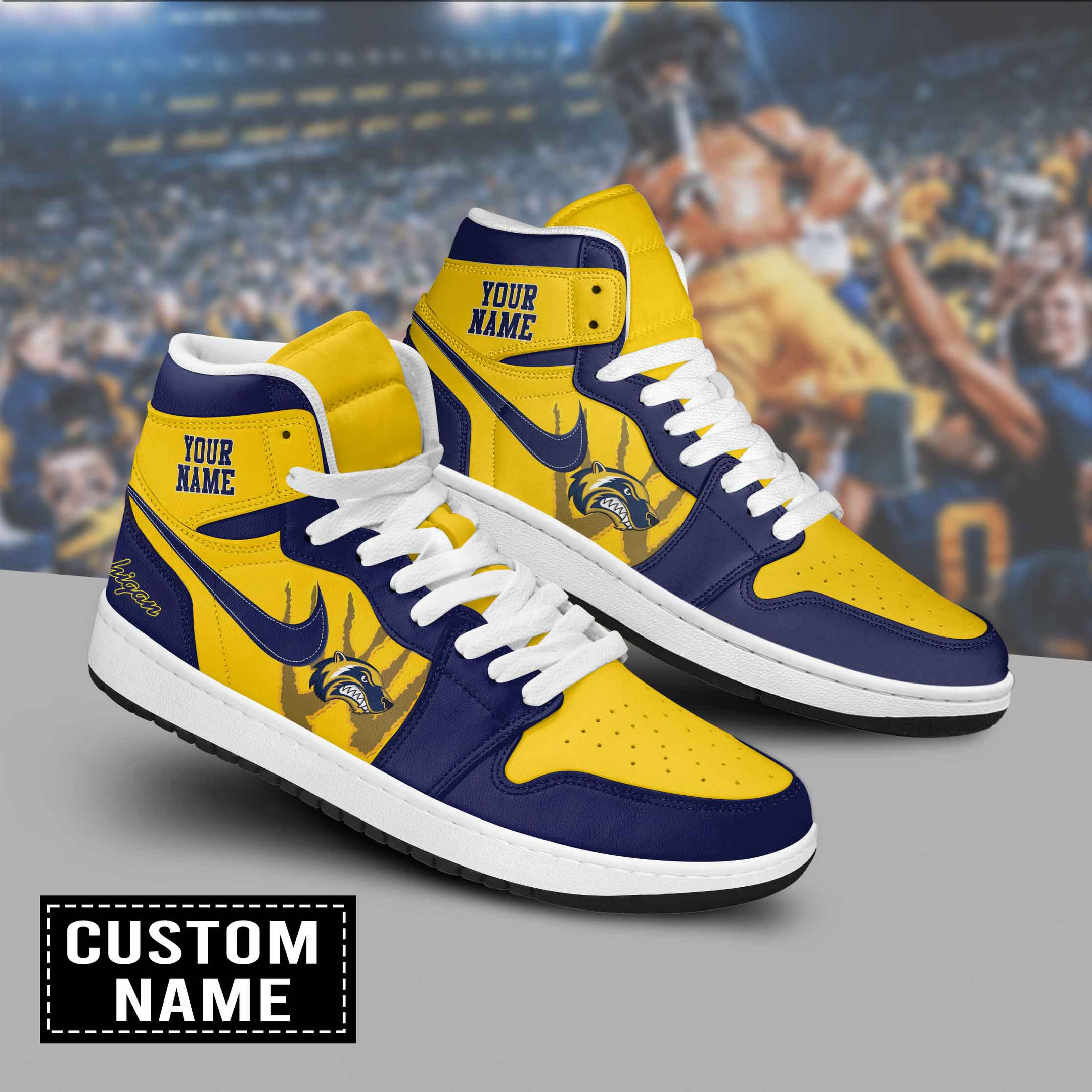 JWFancy Helsinki Wolverines AJ1 High Sneakers Shoes For Men And Women