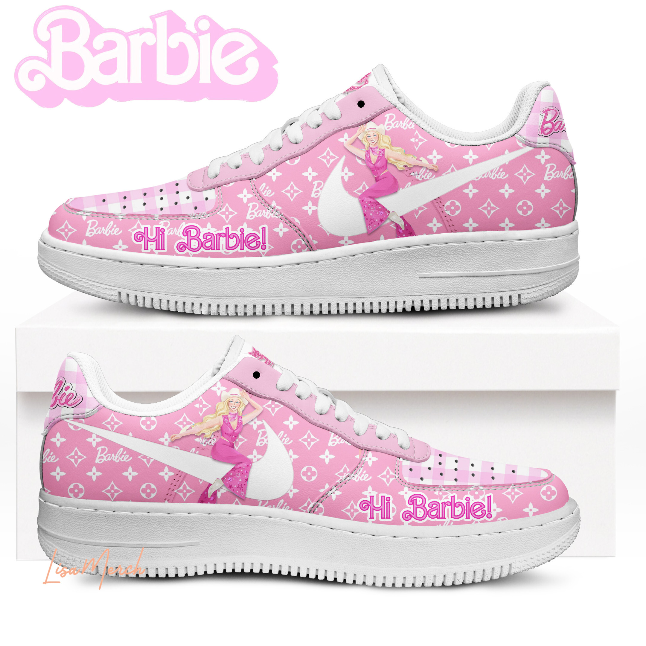 JWFancy Hi Barbie Air Low-Top Sneakers Shoes For Men And Women