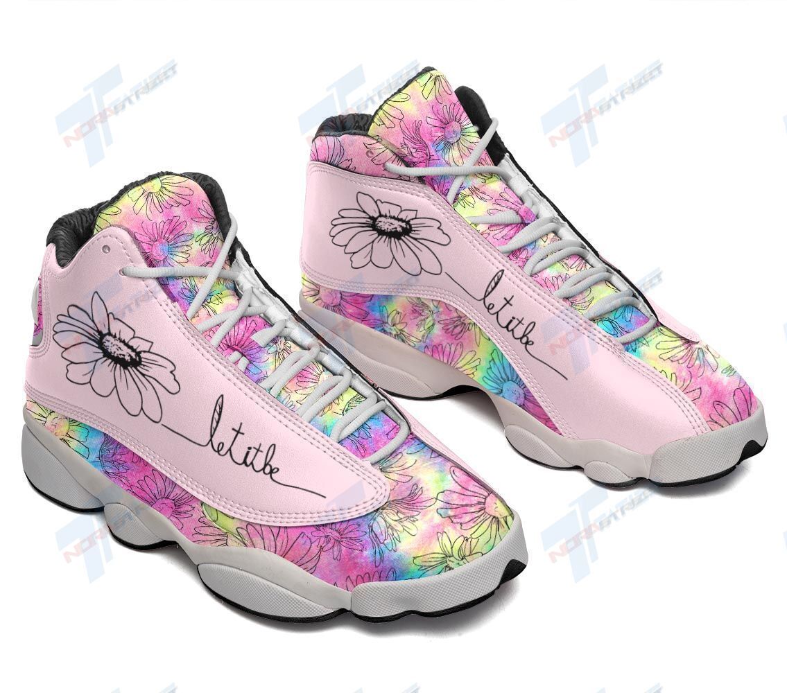 JWFancy Hippie Flower Let It Be AJ13 Sneakers Shoes For Men And Women
