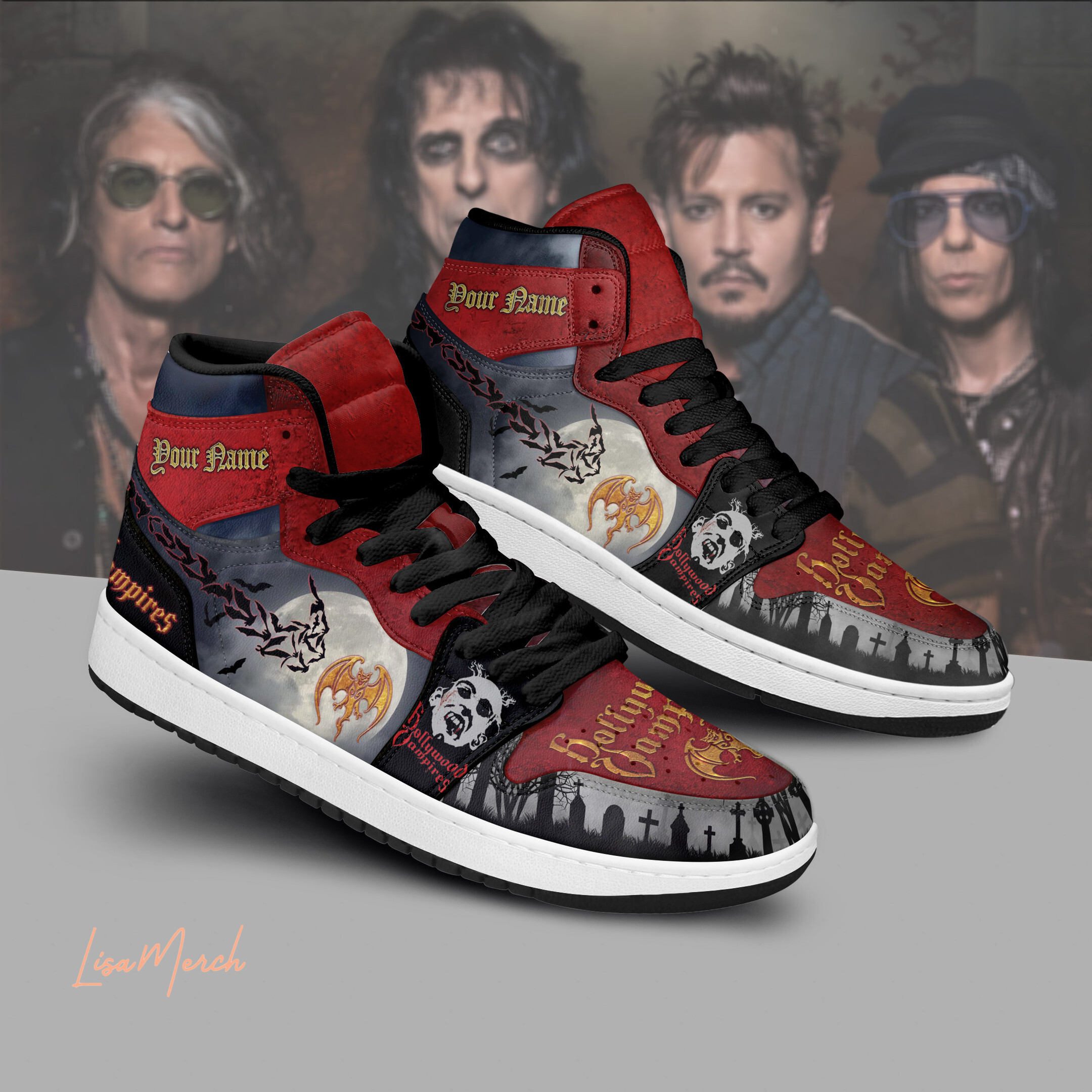 JWFancy Hollywood Vampires AJ1 High Sneakers Shoes For Men And Women