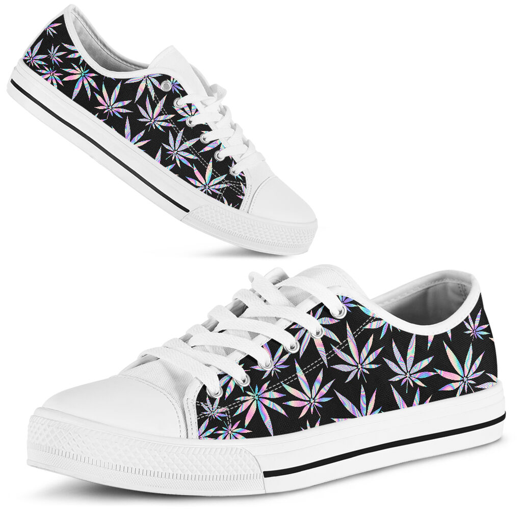 JWFancy Holographic Stoner - Weed  Low Top Canvas Sneakers Shoes For Men And Women