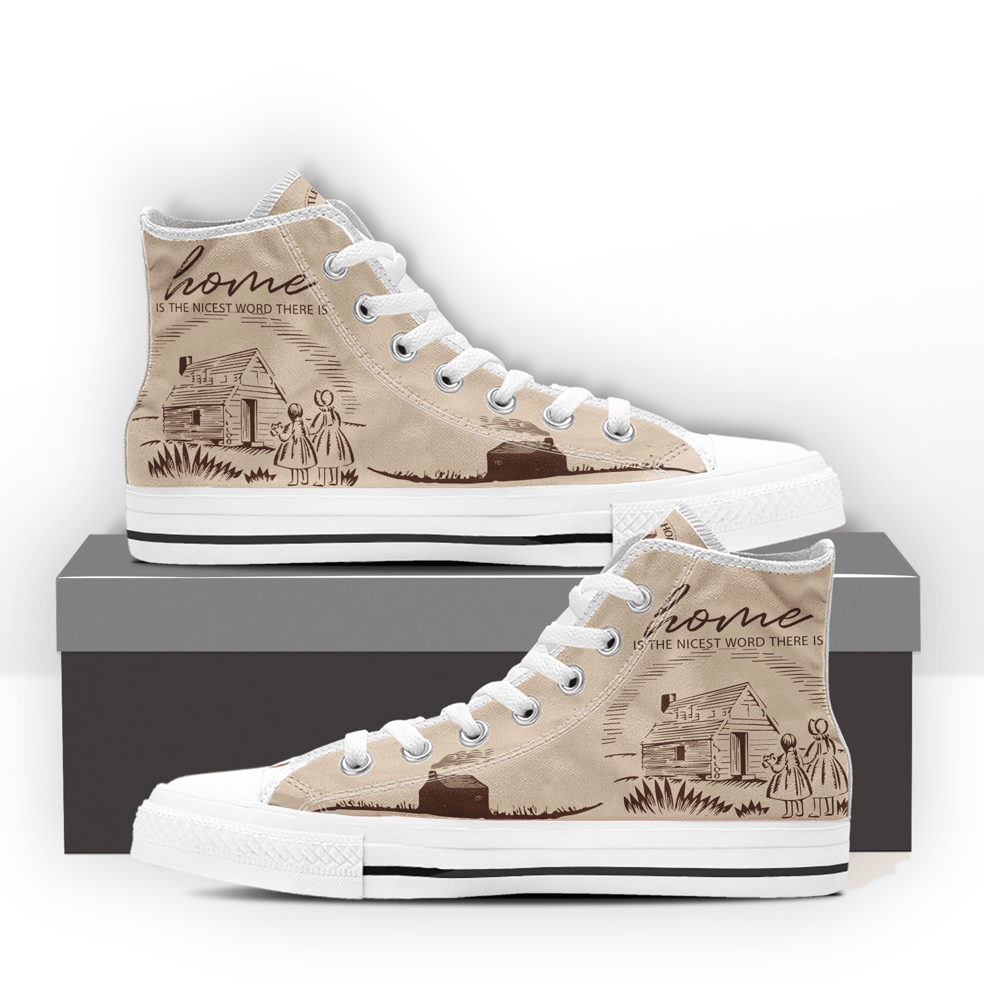 JWFancy Home is the Nicest Word There Is High Top Canvas Sneakers Shoes For Men And Women