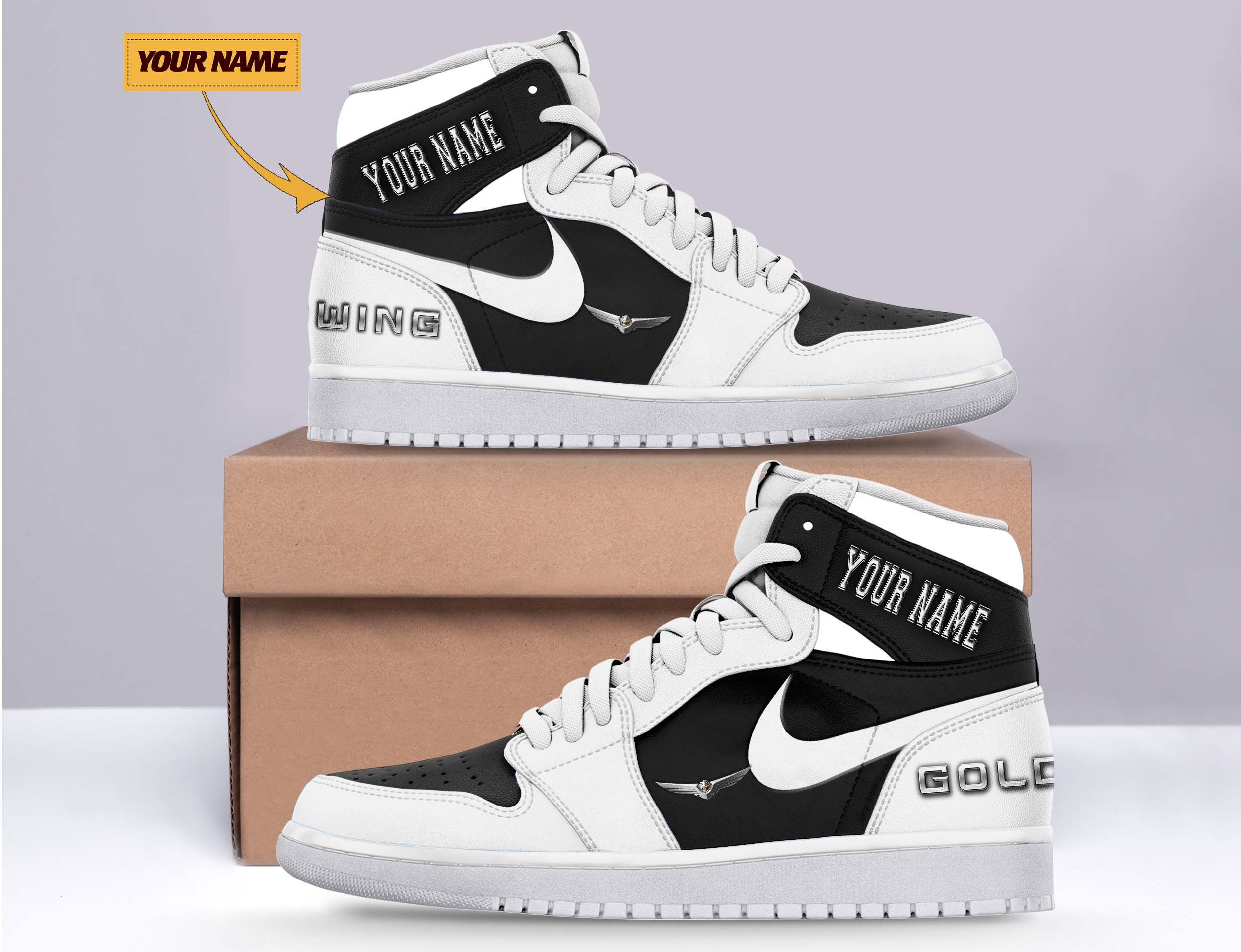 JWFancy Honda Gold Wing AJ1 High Sneakers Shoes For Men And Women