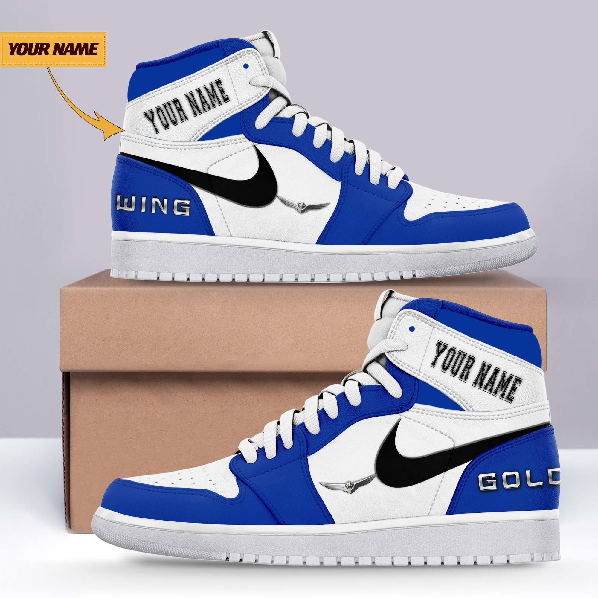 JWFancy Honda Gold Wing AJ1 High Sneakers Shoes For Men And Women