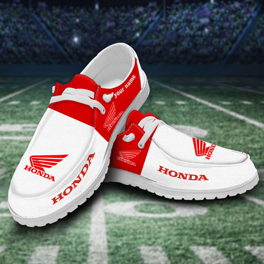 JWFancy Honda Motorcycle Hey Dude Shoes Wally Men's Lace Up Loafers Comfortable For Men And Women