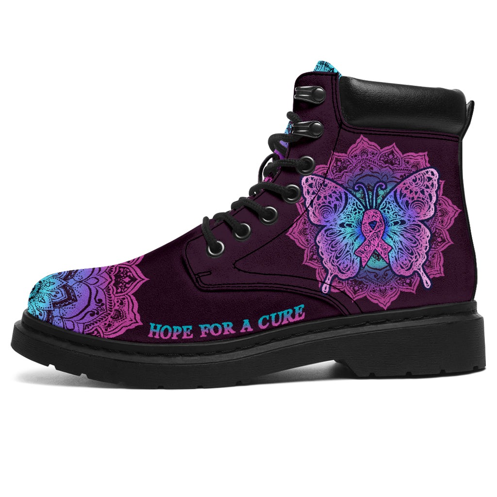 JWFancy Hope For A Cure Breast Cancer Awareness Boots Shoes For Men And Women