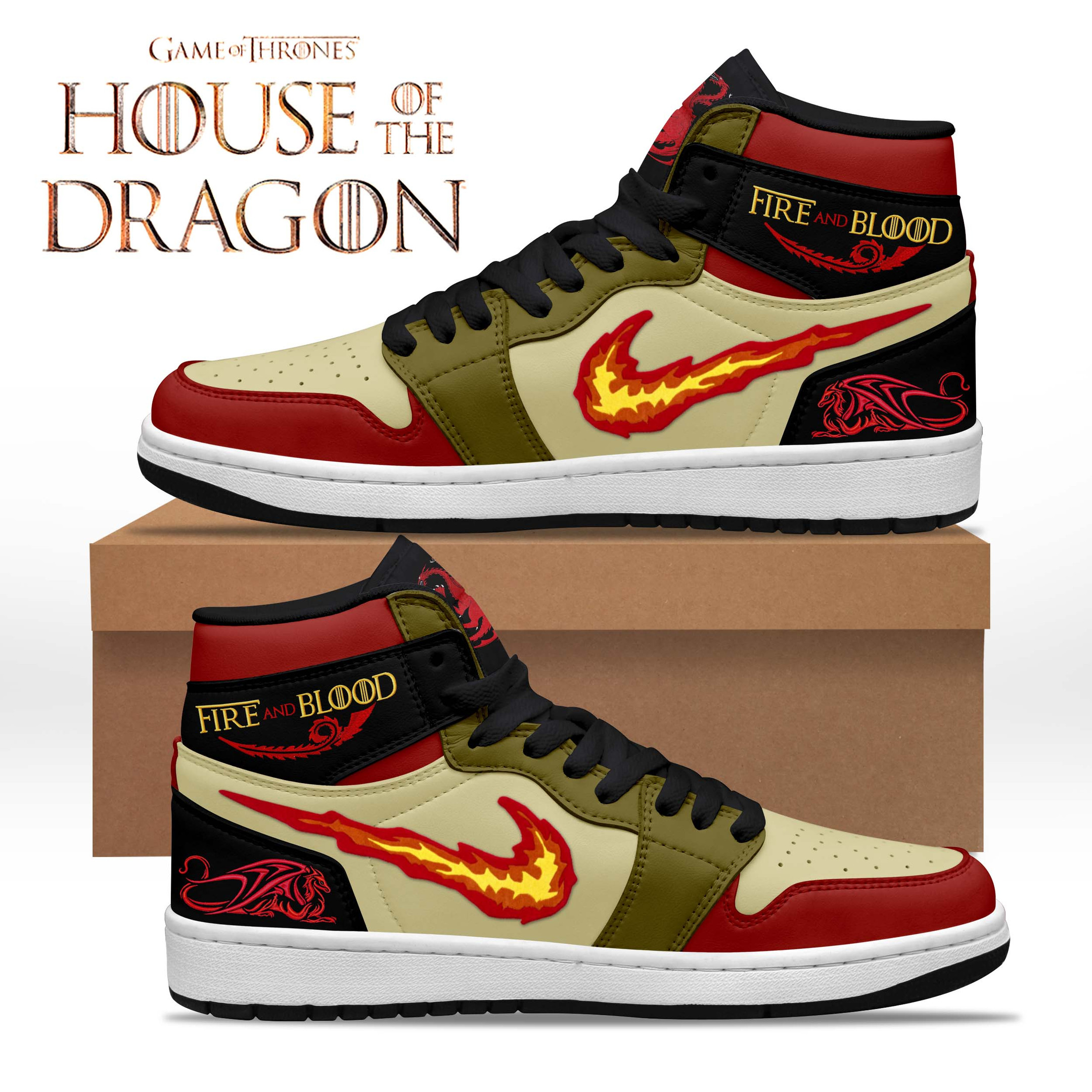 JWFancy House of the Dragon AJ1 High Sneakers Shoes For Men And Women