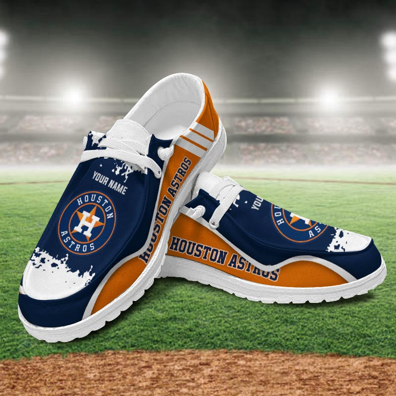 JWFancy Houston Astros Hey Dude Shoes Wally Men's Lace Up Loafers Comfortable For Men And Women