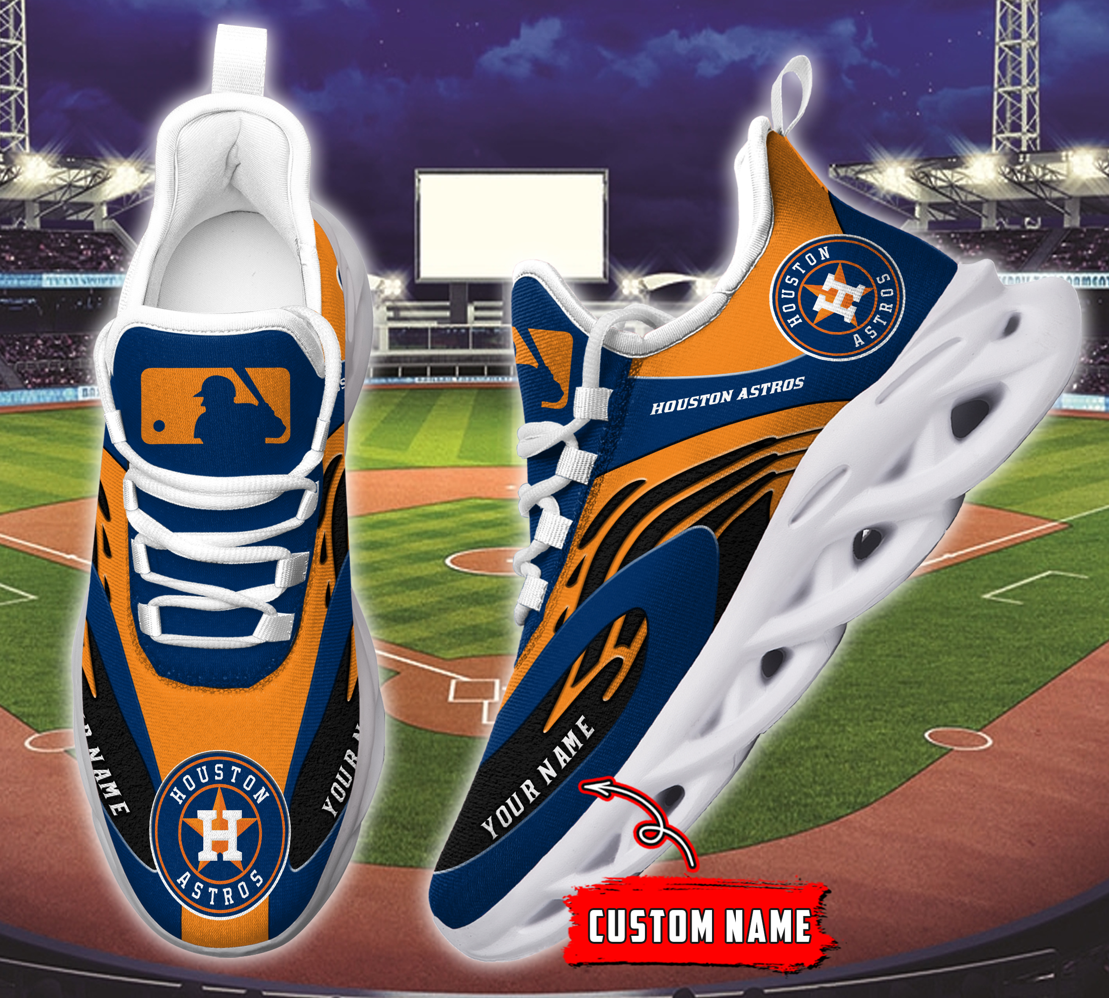 JWFancy Houston Astros MLB Max Soul Shoes Sneakers For Men And Women