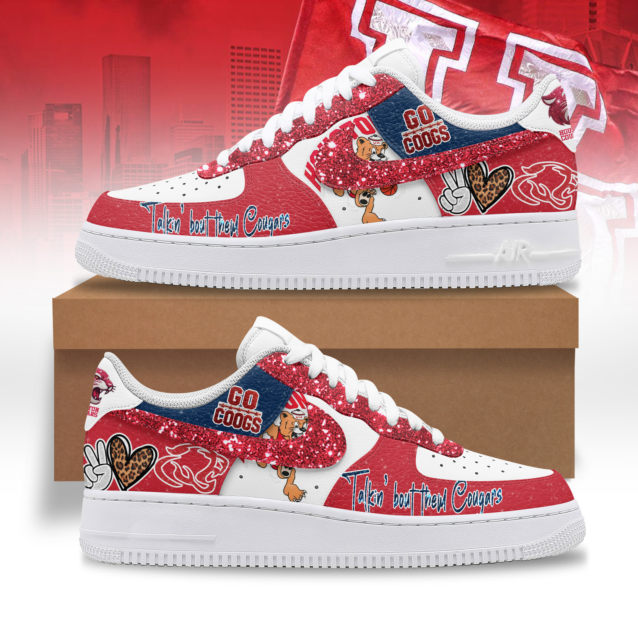 JWFancy Houston Cougars Air Low-Top Sneakers Shoes For Men And Women