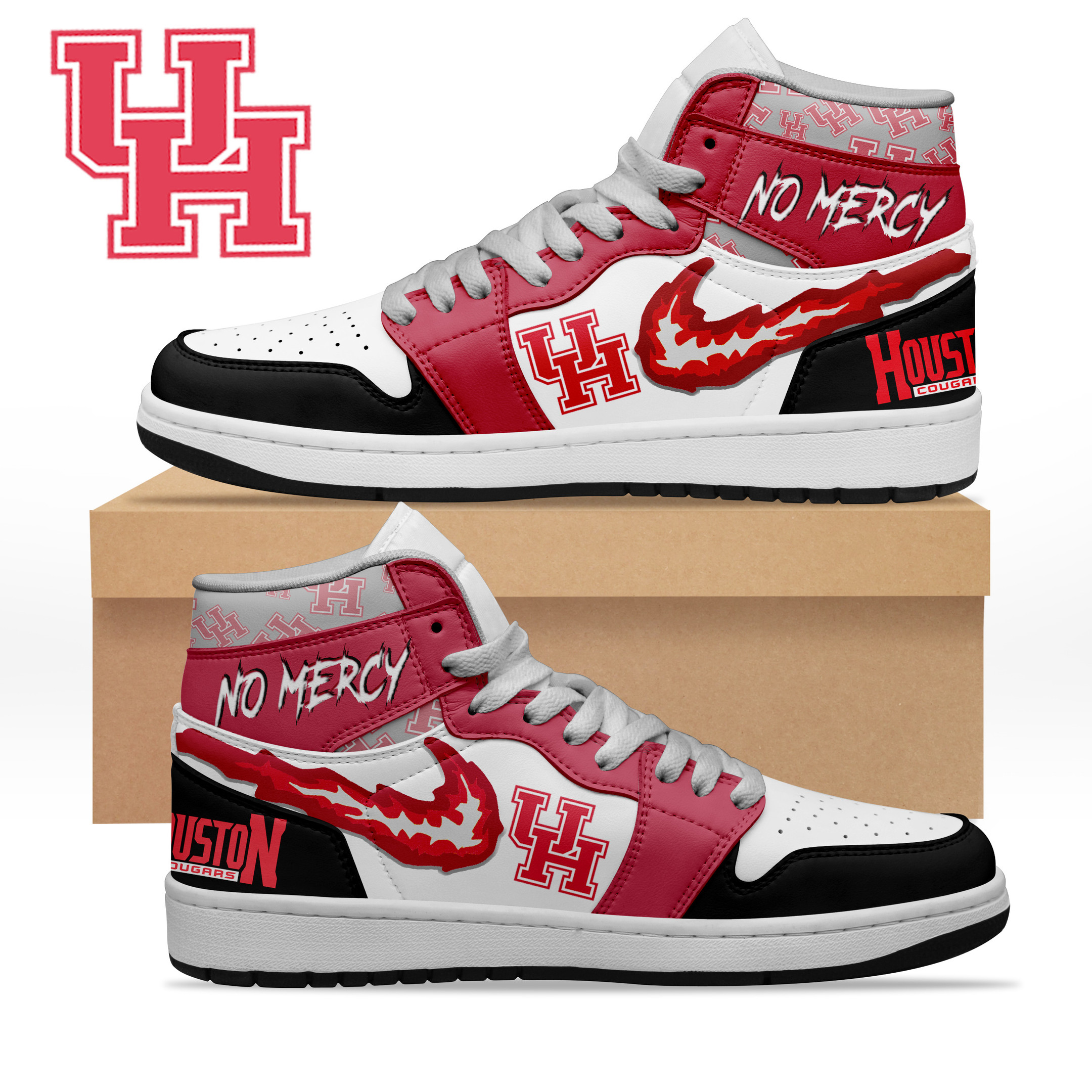 JWFancy Houston Cougars AJ1 High Sneakers Shoes For Men And Women