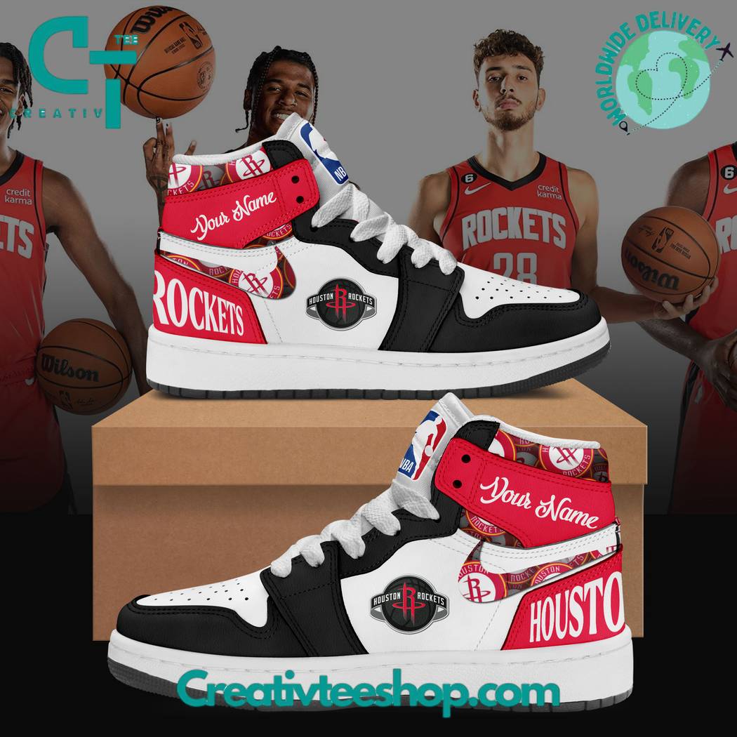JWFancy Houston Rockets AJ1 High Sneakers Shoes For Men And Women