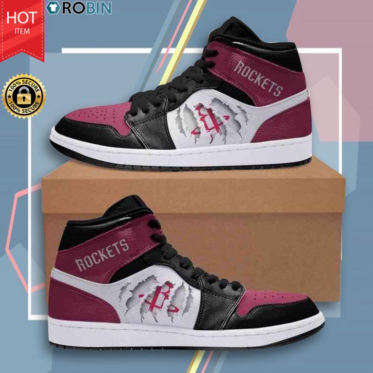 JWFancy Houston Rockets NBA AJ1 High Sneakers Shoes For Men And Women