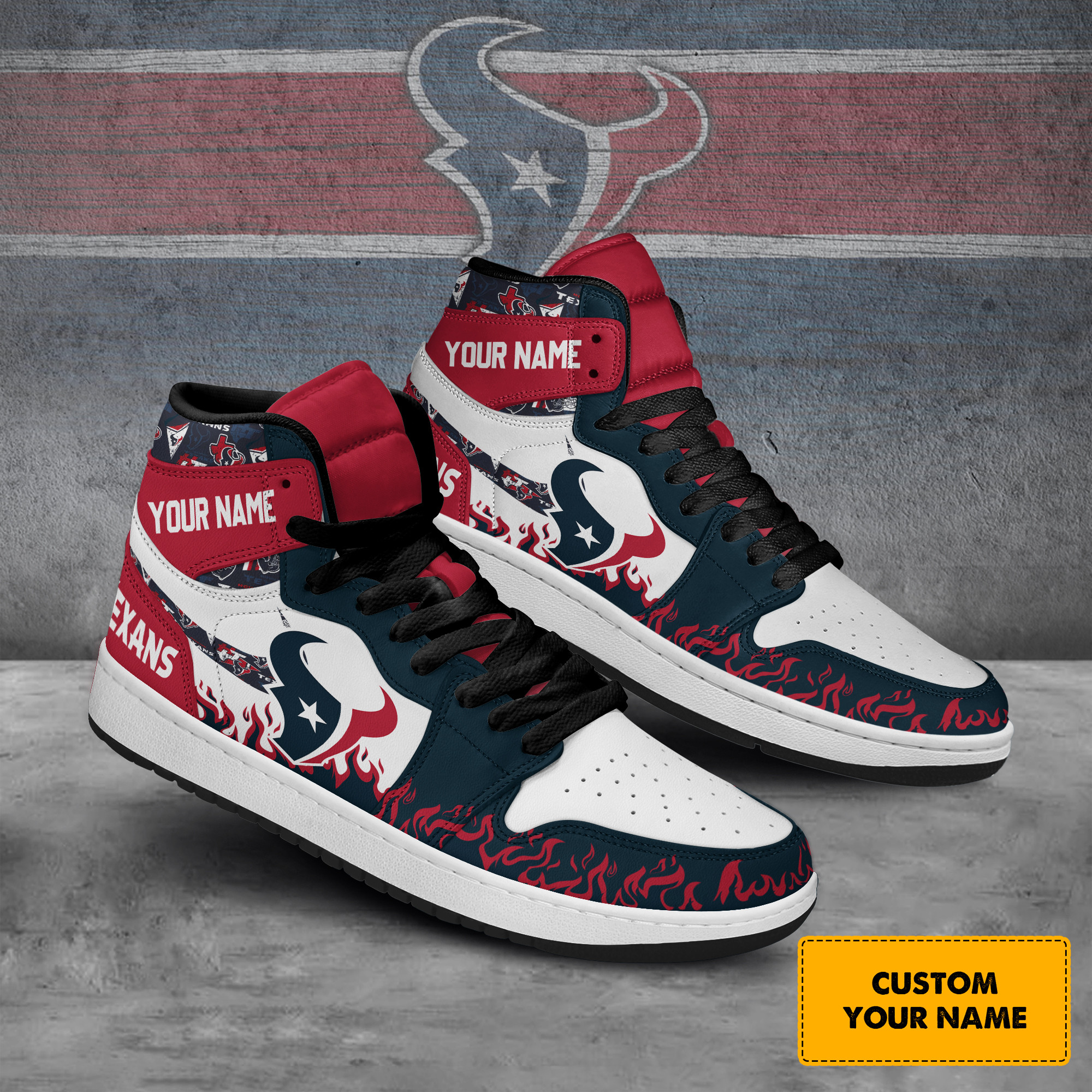JWFancy Houston Texans AJ1 High Sneakers Shoes For Men And Women