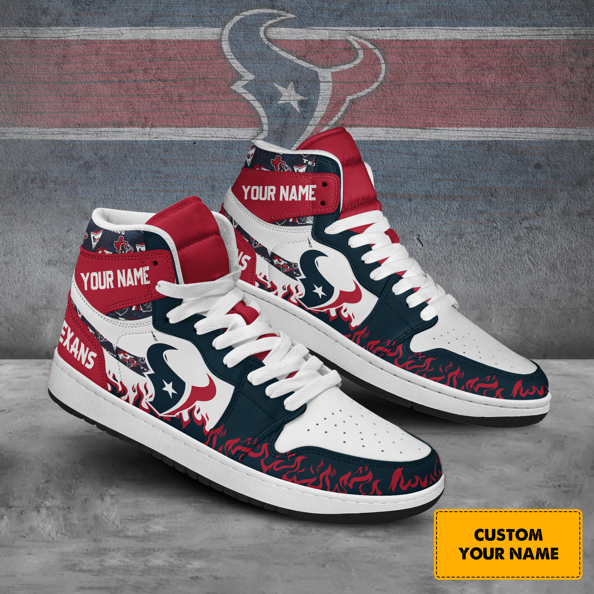 JWFancy Houston Texans AJ1 High Sneakers Shoes For Men And Women
