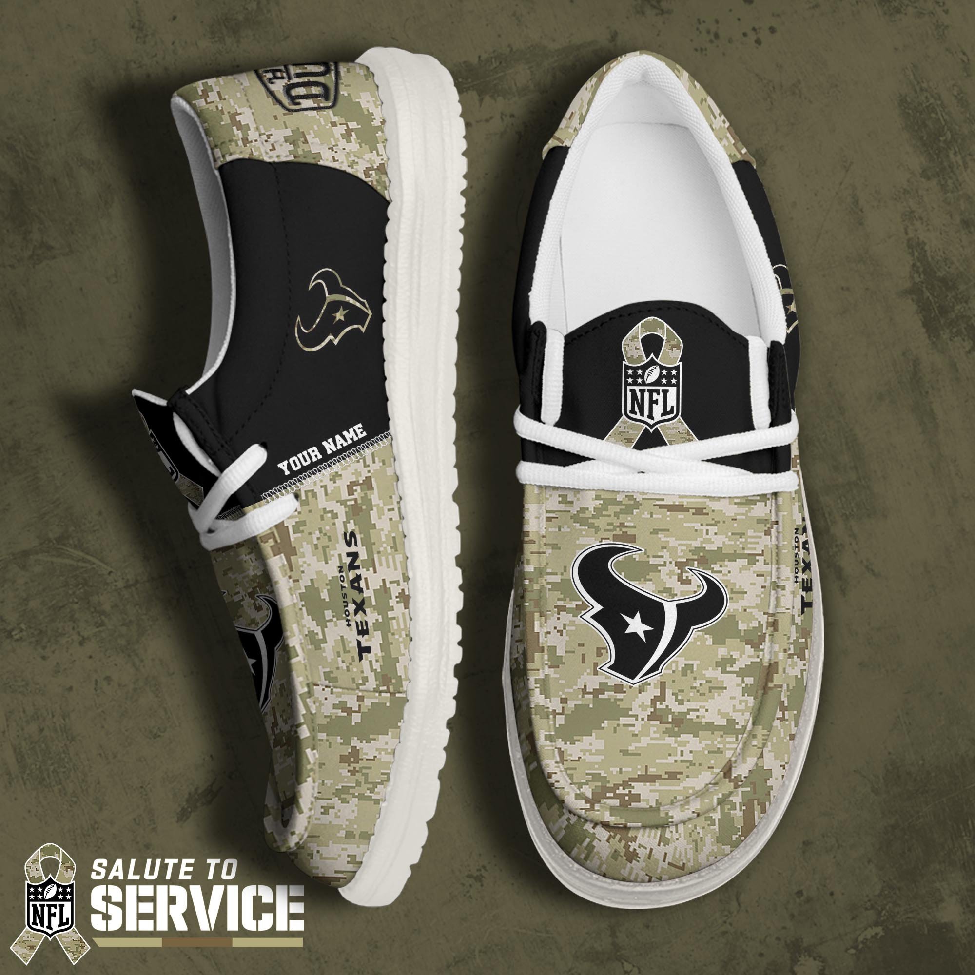 JWFancy Houston Texans Hey Dude Shoes Wally Men's Lace Up Loafers Comfortable For Men And Women
