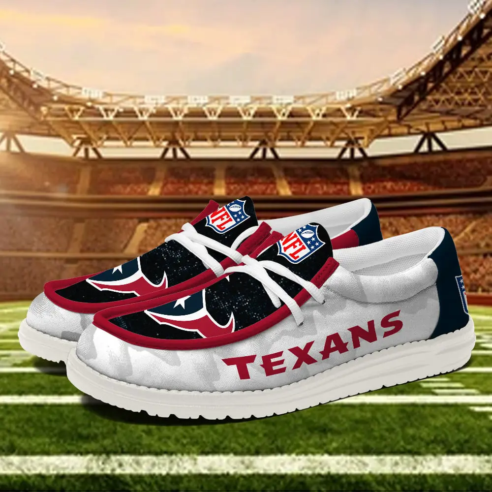 JWFancy Houston Texans Hey Dude Shoes Wally Men's Lace Up Loafers Comfortable For Men And Women