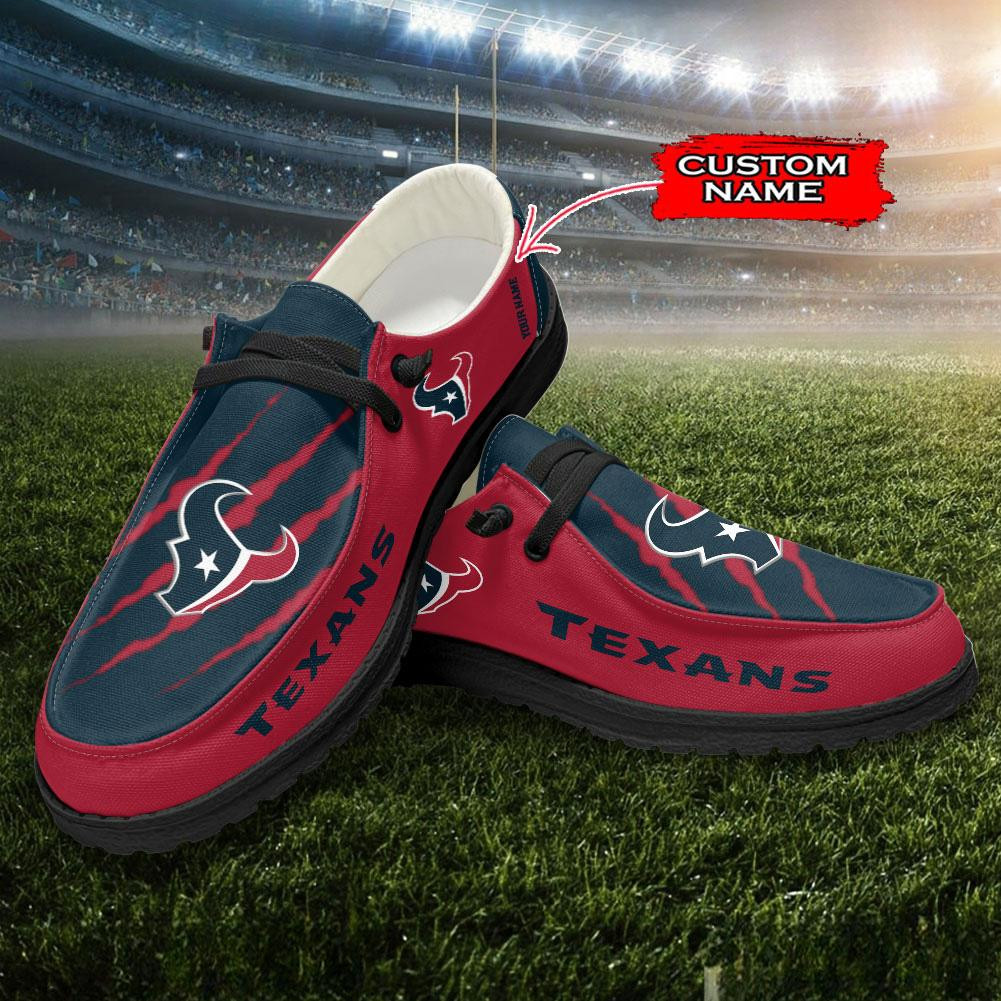 JWFancy Houston Texans Hey Dude Shoes Wally Men's Lace Up Loafers Comfortable For Men And Women