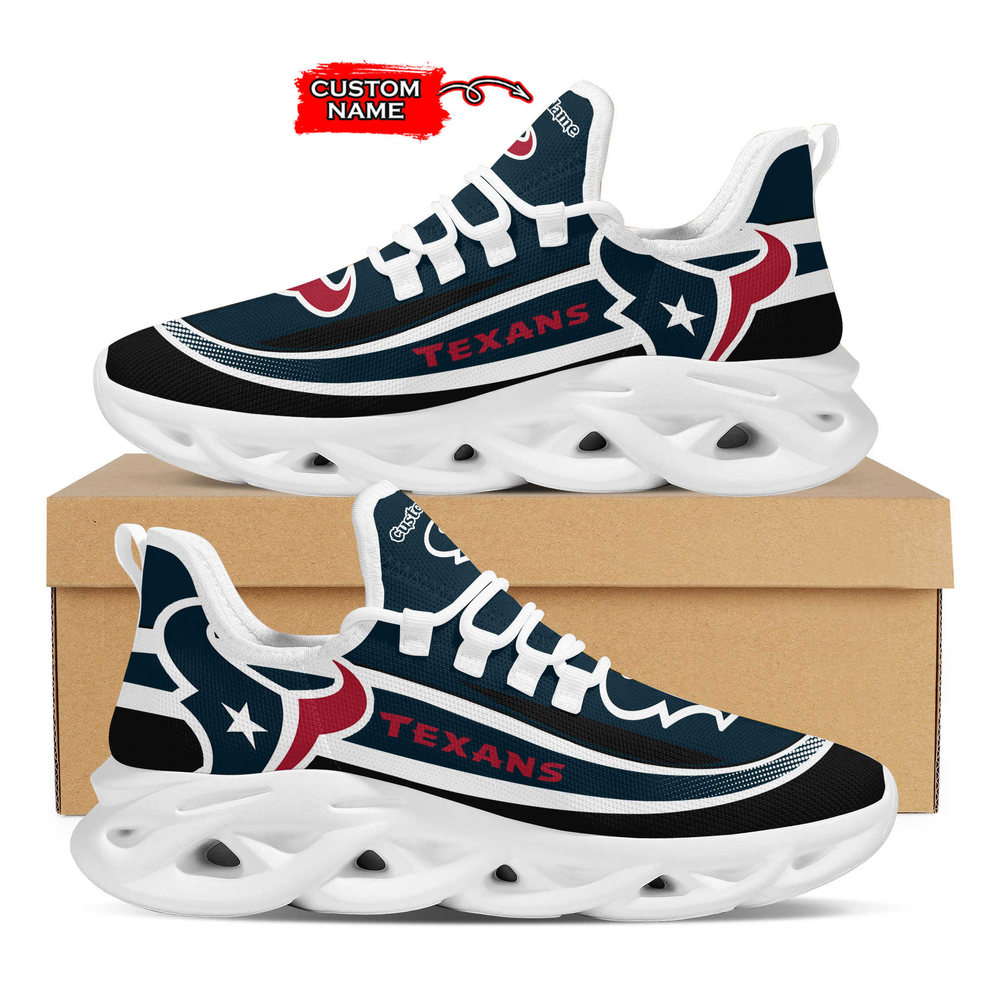 JWFancy Houston Texans Max Soul Shoes Sneakers For Men And Women