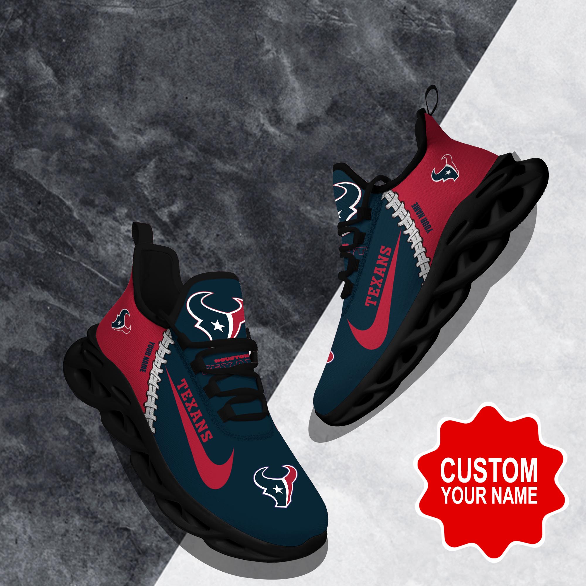JWFancy Houston Texans Max Soul Shoes Sneakers For Men And Women