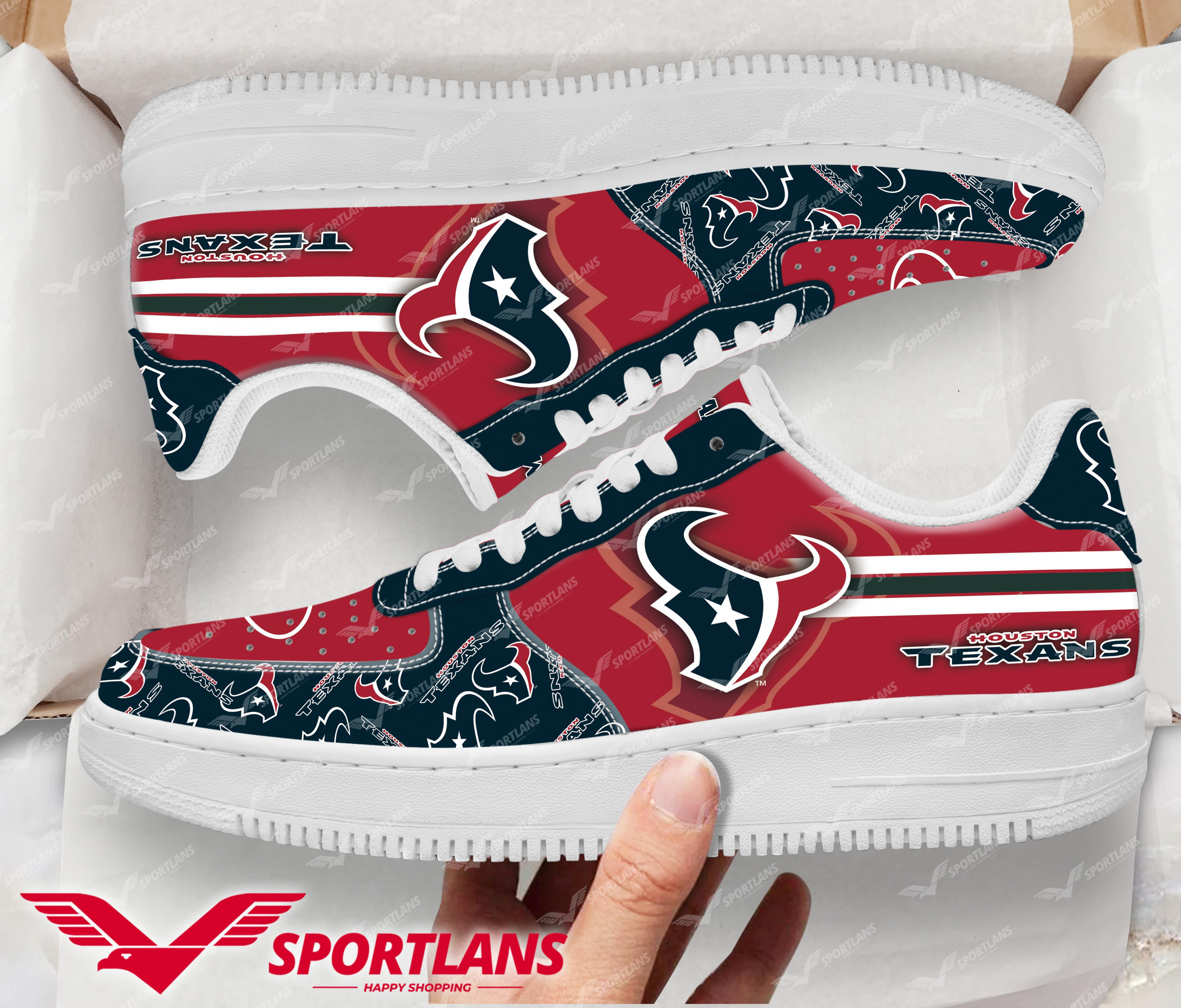 JWFancy Houston Texans NFL Air Low-Top Sneakers Shoes For Men And Women
