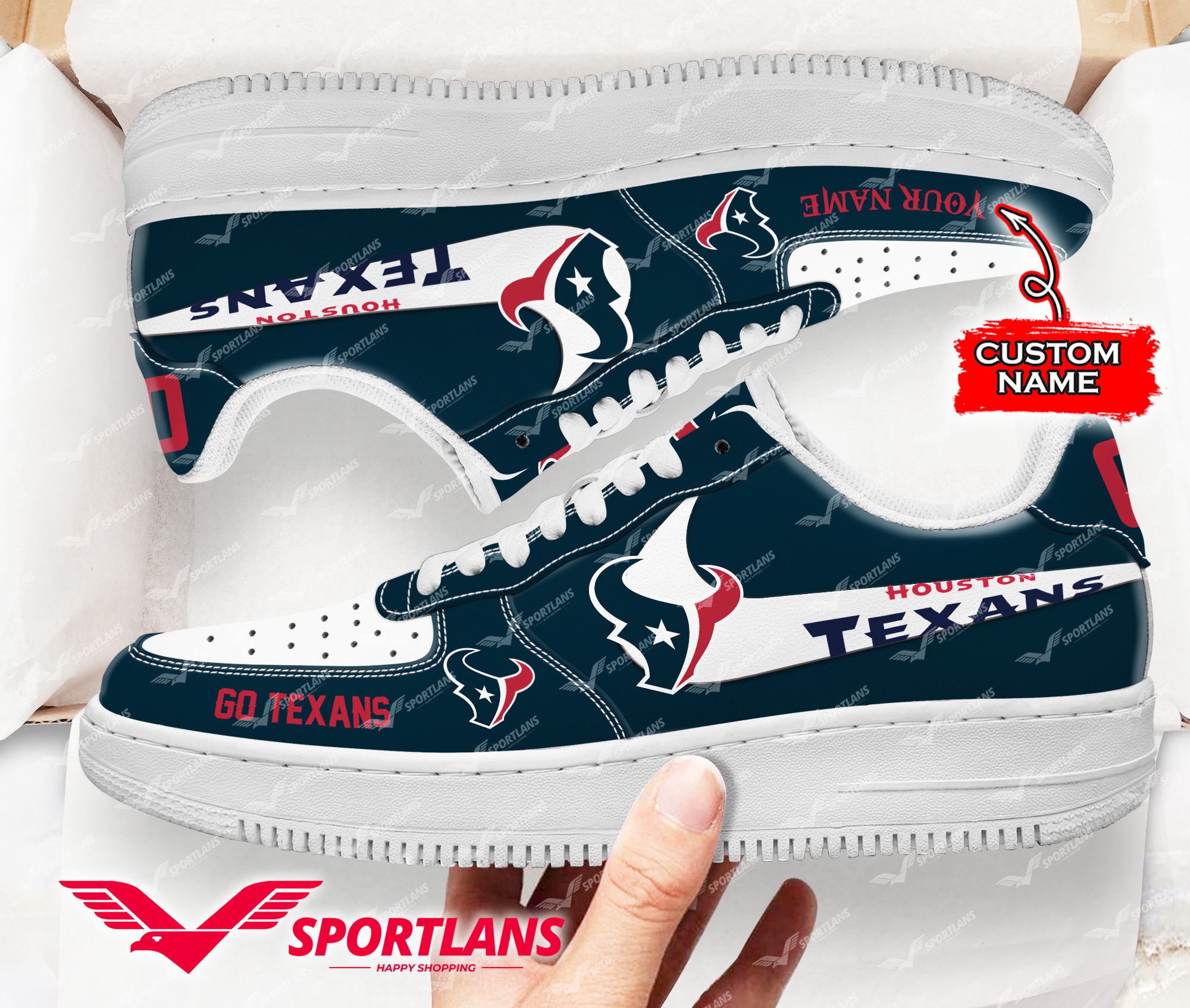 JWFancy Houston Texans NFL Air Low-Top Sneakers Shoes For Men And Women