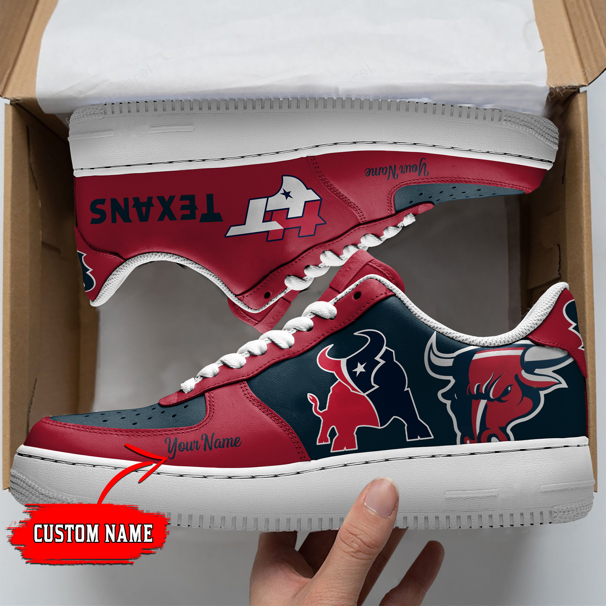 JWFancy Houston Texans NFL Air Low-Top Sneakers Shoes For Men And Women