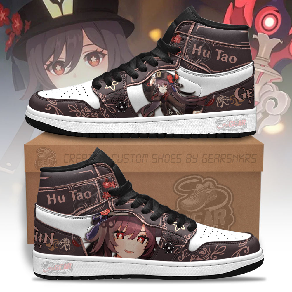 JWFancy Hu Tao Genshin Impact AJ1 High Sneakers Shoes For Men And Women