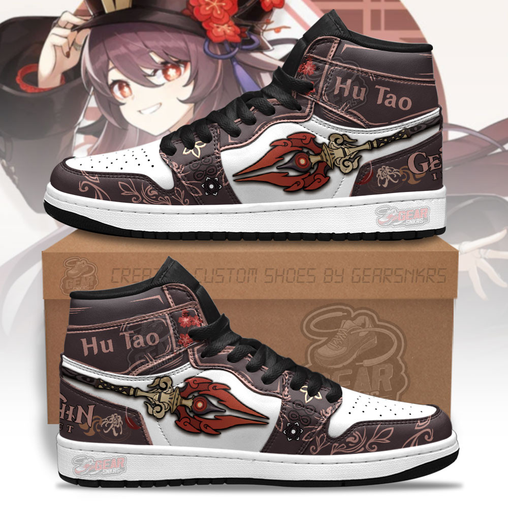 JWFancy Hu Tao Genshin Impact AJ1 High Sneakers Shoes For Men And Women