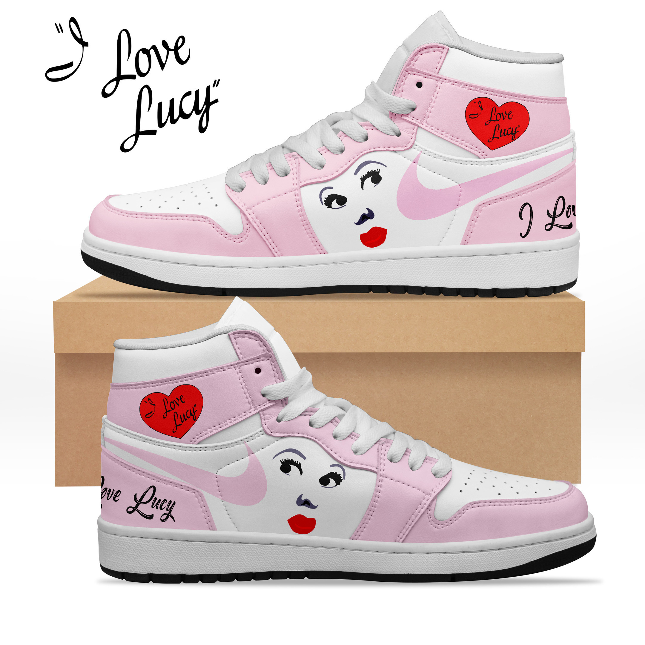 JWFancy I Love Lucy AJ1 High Sneakers Shoes For Men And Women