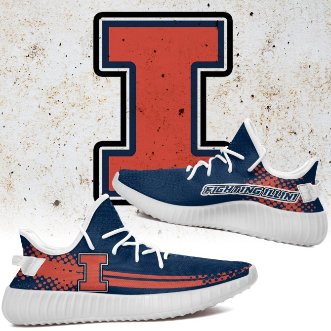 JWFancy Illinois Fighting Illini Yeezy Boost Shoes For Men And Women